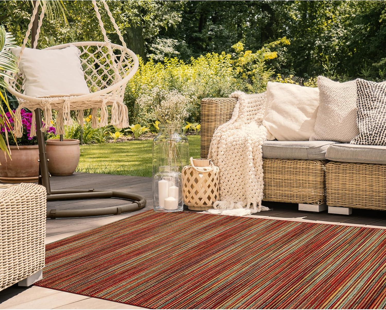 Liora Manne Marina Stripes Indoor/Outdoor Rug Saffron 2'7" x 4'3"