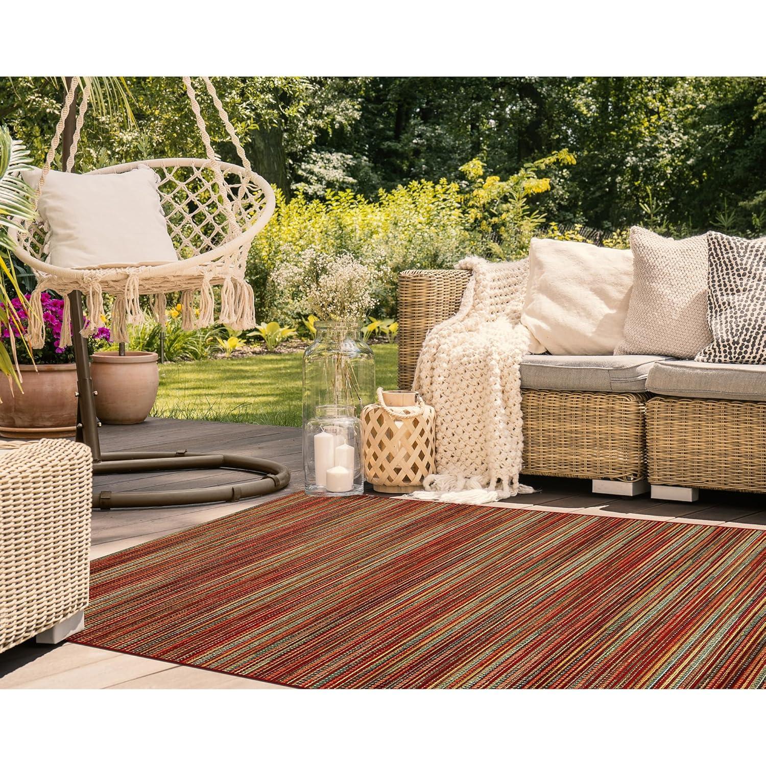 Liora Manne Marina Stripes Indoor/Outdoor Rug Saffron 2'7" x 4'3"