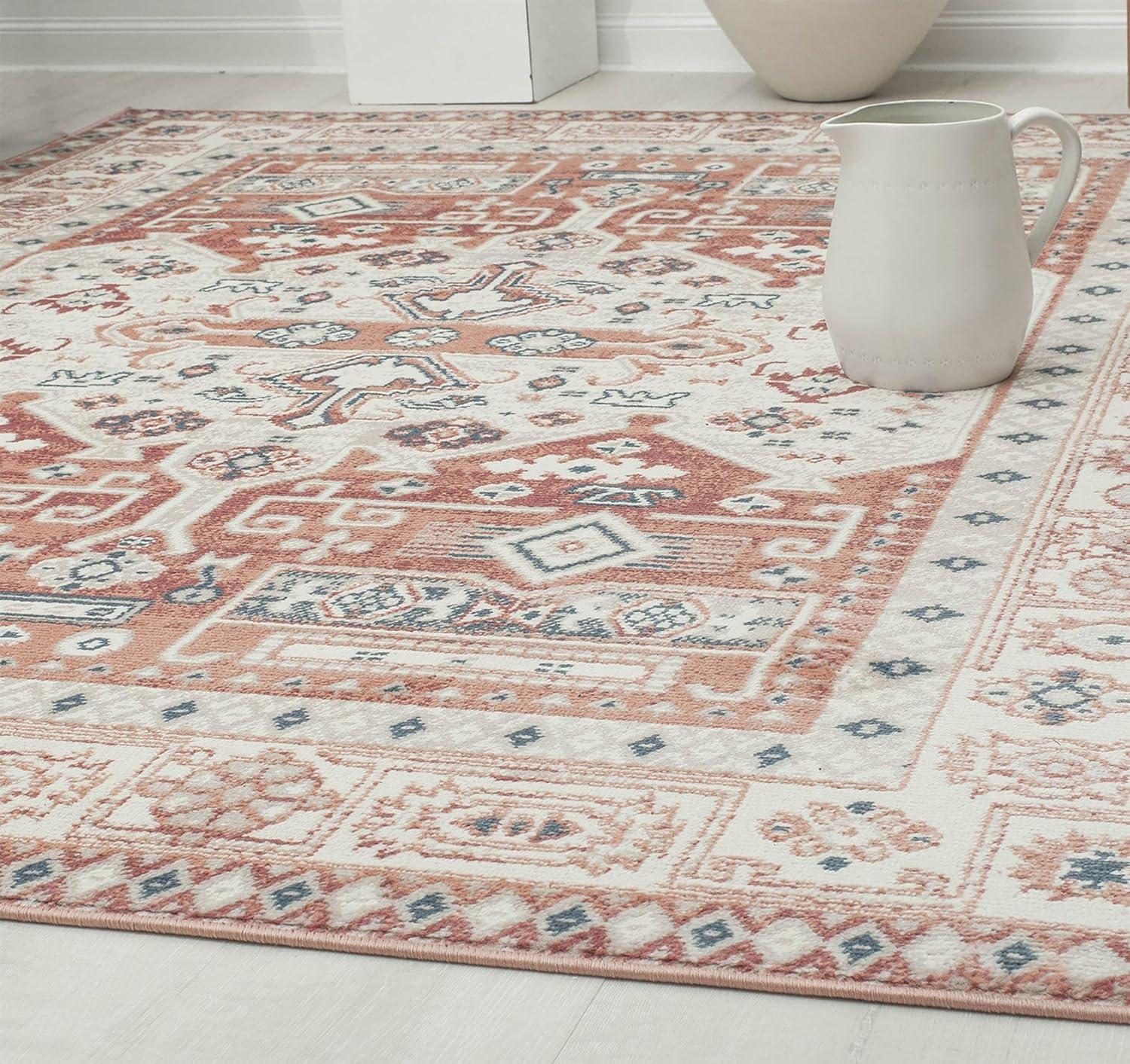 Rugs America Gallagher GL60A Sangria Koti Vintage Transitional Orange Area Rug for Dining Room Rug Neutral Rug Living Room Rug Kitchen, 2'6"x4'
