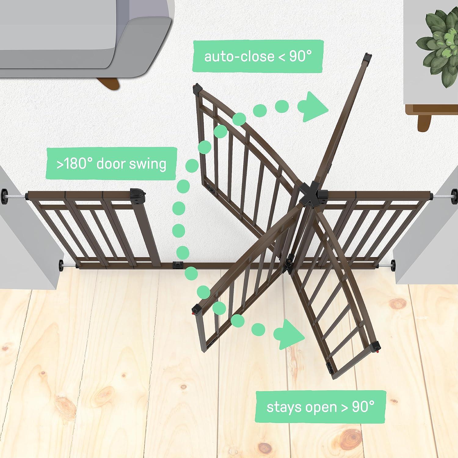 Bronze Extra Tall Metal Walk-Thru Baby and Pet Gate