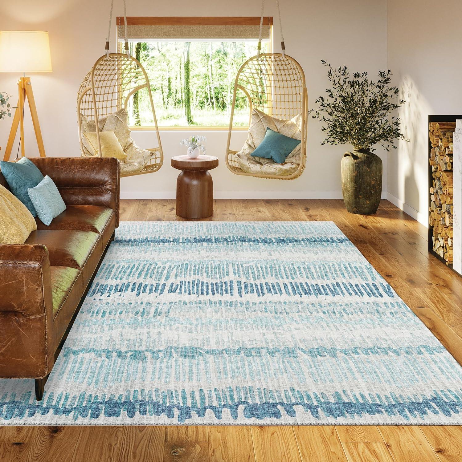 Addison Rugs Indoor/Outdoor Rylee Sketches Washable Rug New. Blue - 9' x 12'