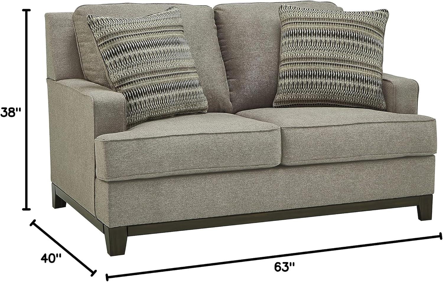 Ashley Furniture Kaywood Contemporary Fabric & Wood Loveseat in Gray