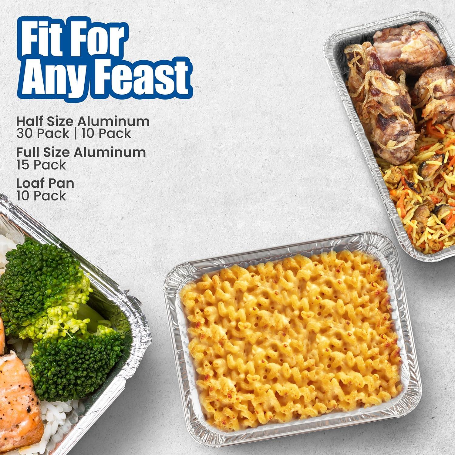 EHOMEA2Z Disposable Aluminum Loaf Pans 2lb for Baking, Serving and Storing - Heat Resistant Disposable Bread Loaf Pan Ideal for Hot/Cold Foods, Freezer & Oven Safe (10 Pack)