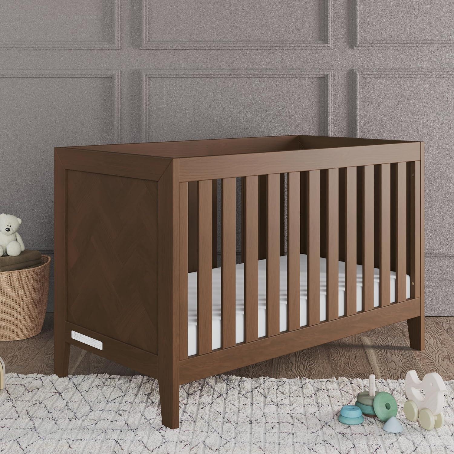 Child Craft Kieran Crib and Dresser Nursery Set, 2-Piece, Includes 3-in-1 Convertible Crib and 3-Drawer Dresser, Grows with Your Baby (Toasted Chestnut)