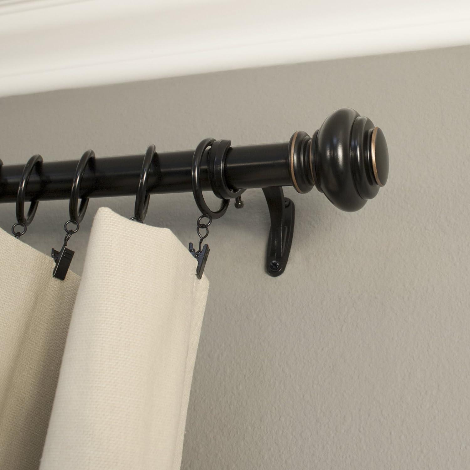 Decopolitan Urn Single Rod Set, 72-144-Inch, Antique Black