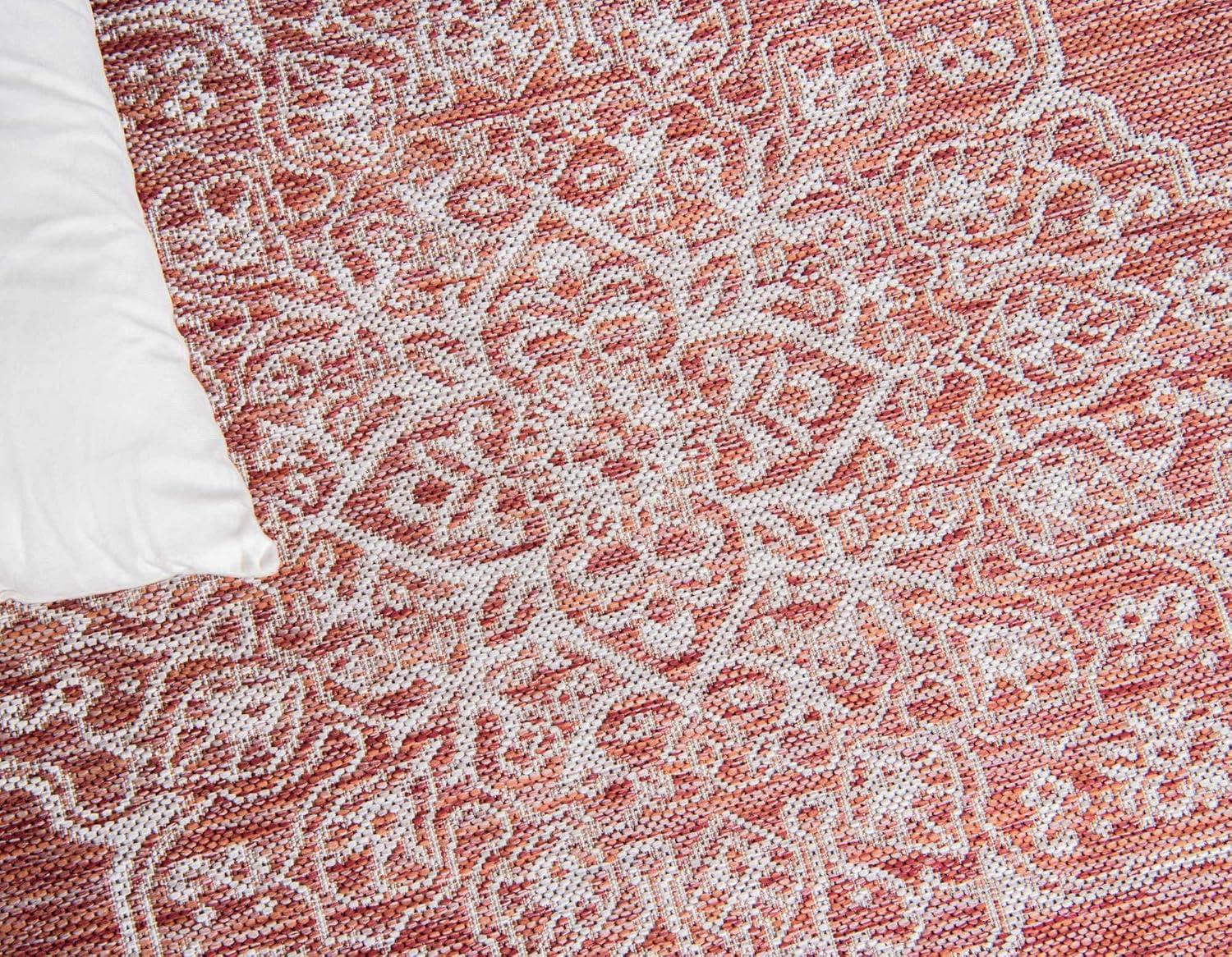 Rust Red Antique Outdoor 9 ft. x 12 ft. Area Rug
