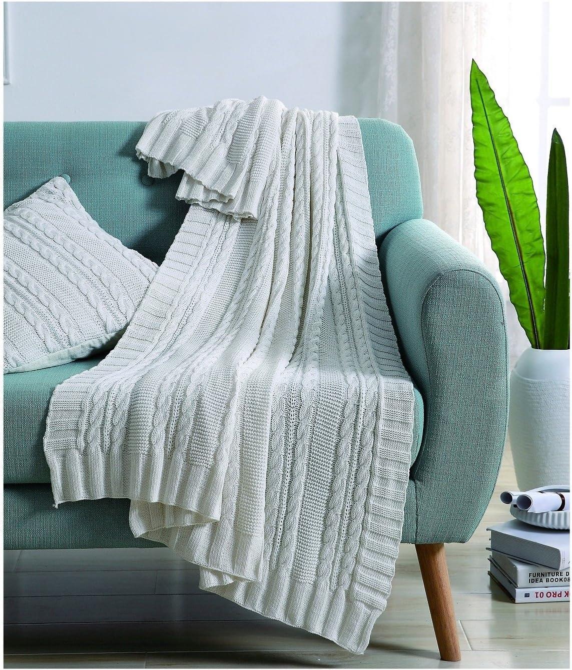 VCNY Dublin Cable Knit Throw Blanket, 50" x 70"