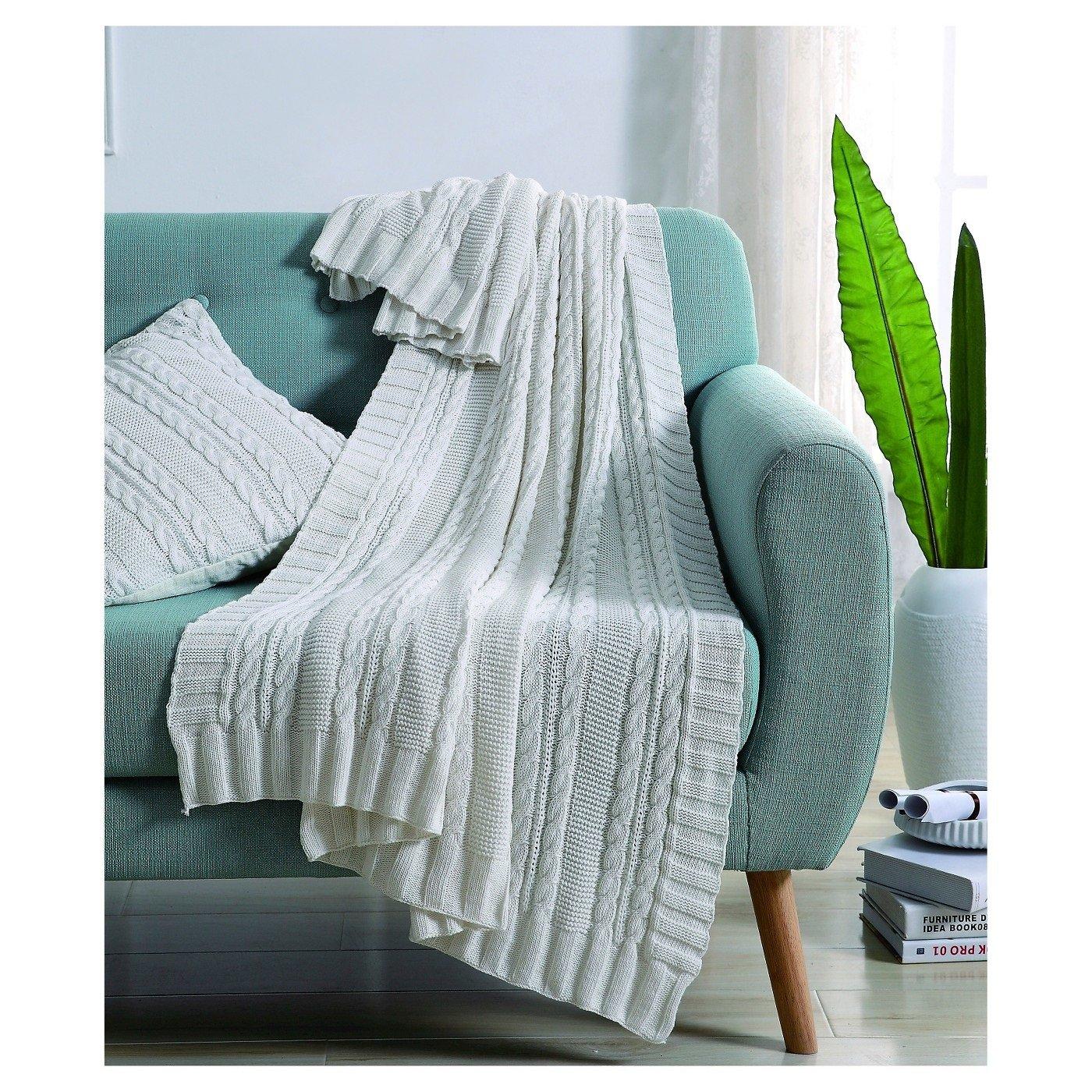 VCNY Dublin Cable Knit Throw Blanket, 50" x 70"