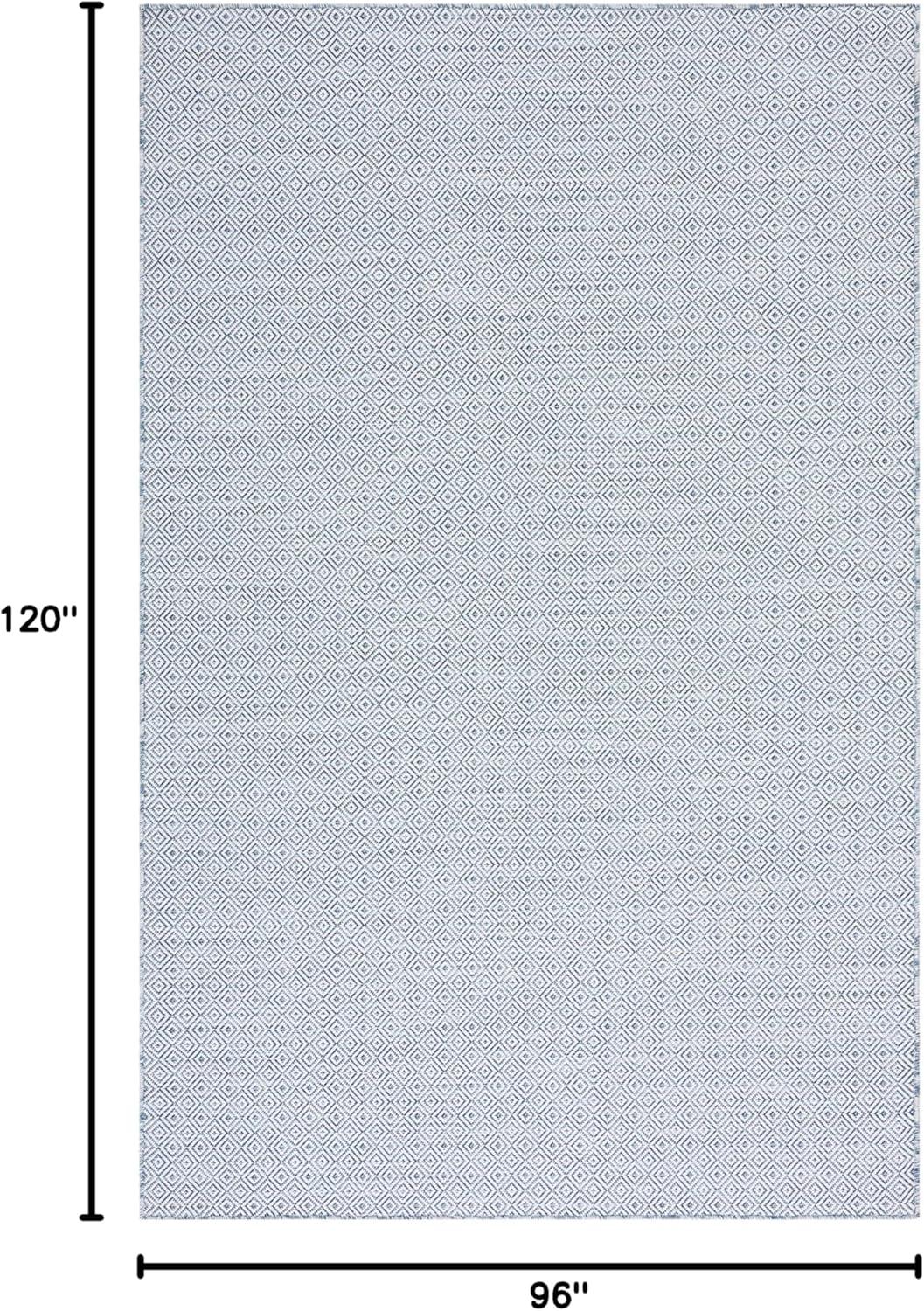 SAFAVIEH Hampton Ali Diamond Indoor/Outdoor Area Rug, Navy/Ivory, 8' x 10'