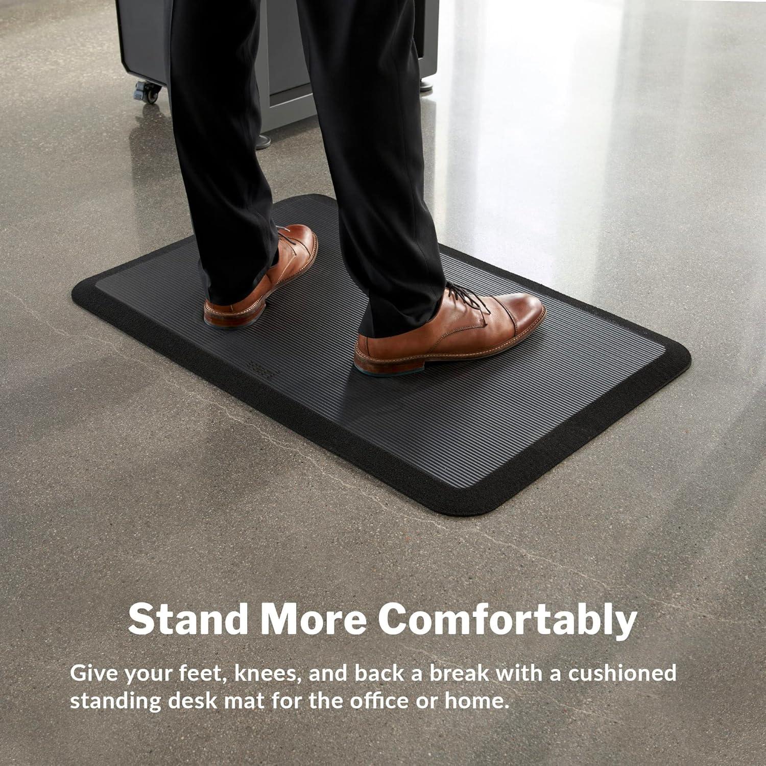 Vari 34” x 22” Standing Desk Mat Cushioned Ergonomic Anti Fatigue Floor Mat, Black