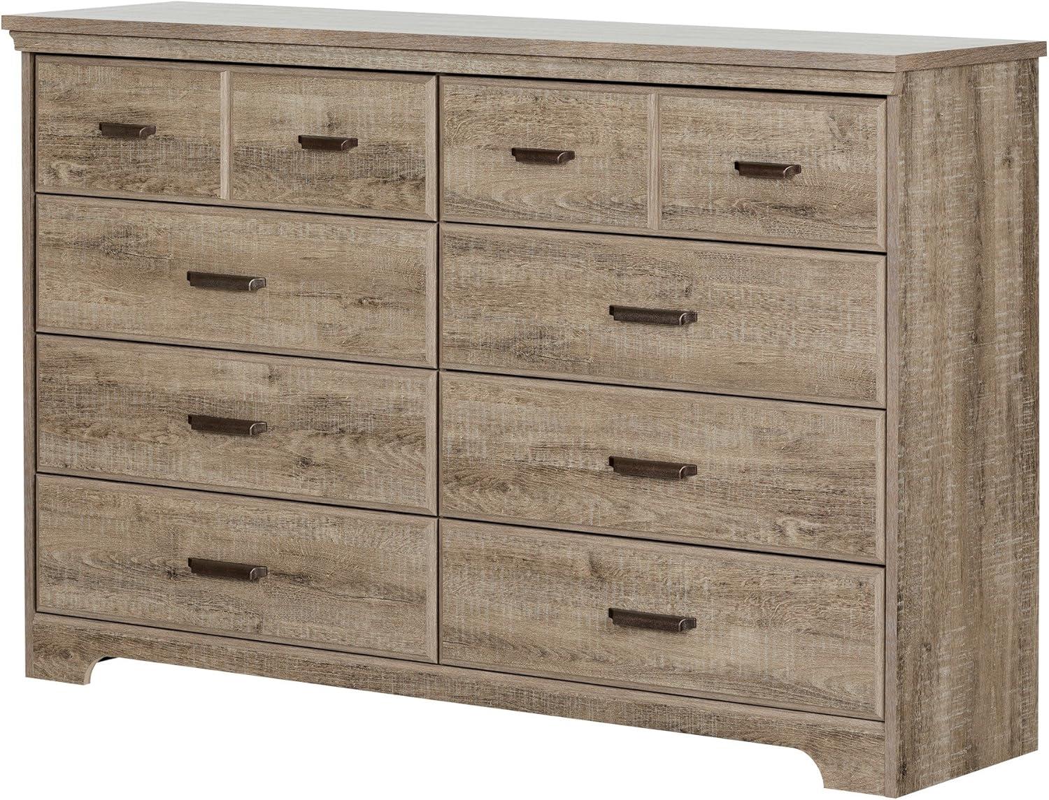 Cottage Charm Weathered Oak Double Dresser with Soft Close Drawers