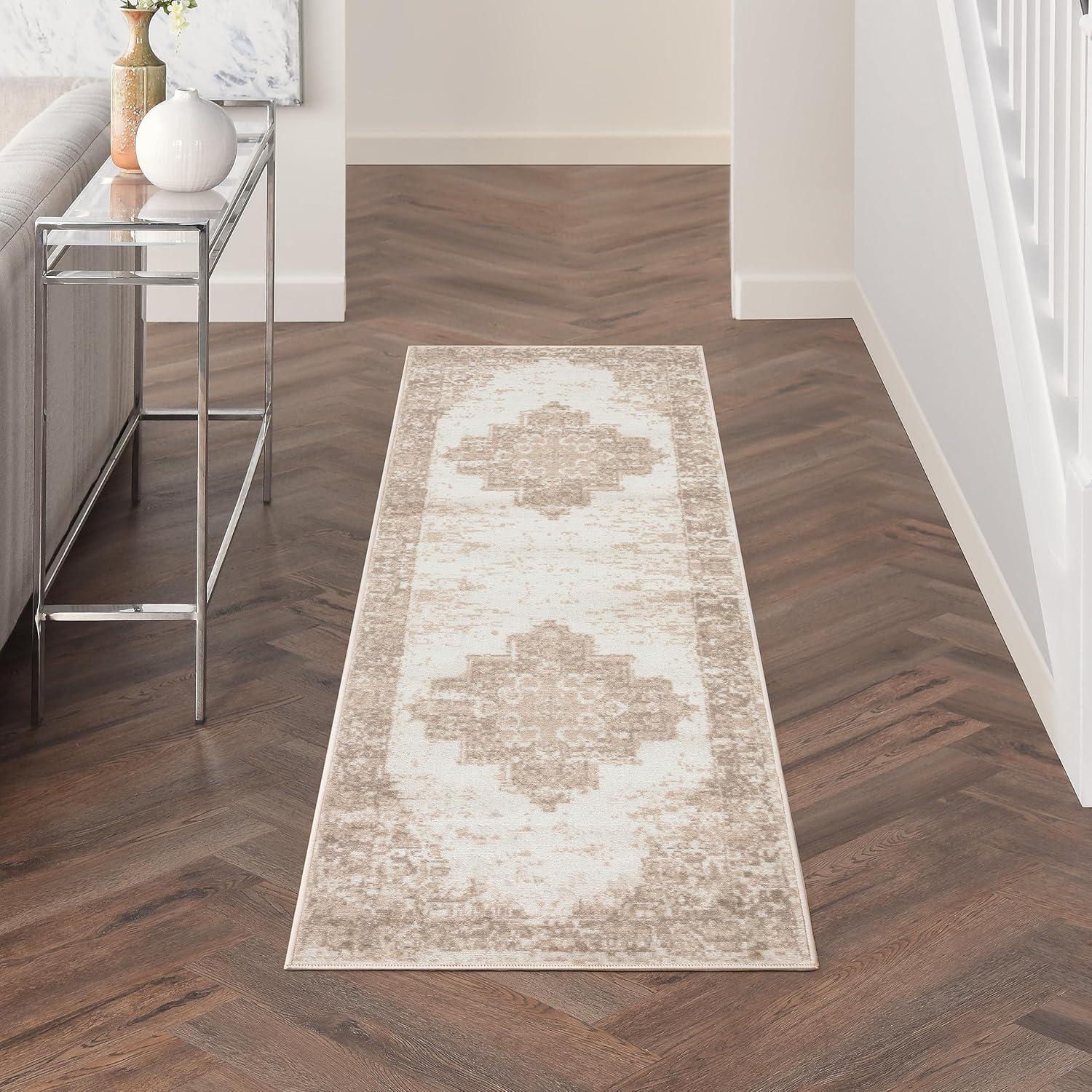 Nourison Grafix 6' x 9' Ivory Beige Vintage Indoor Rug