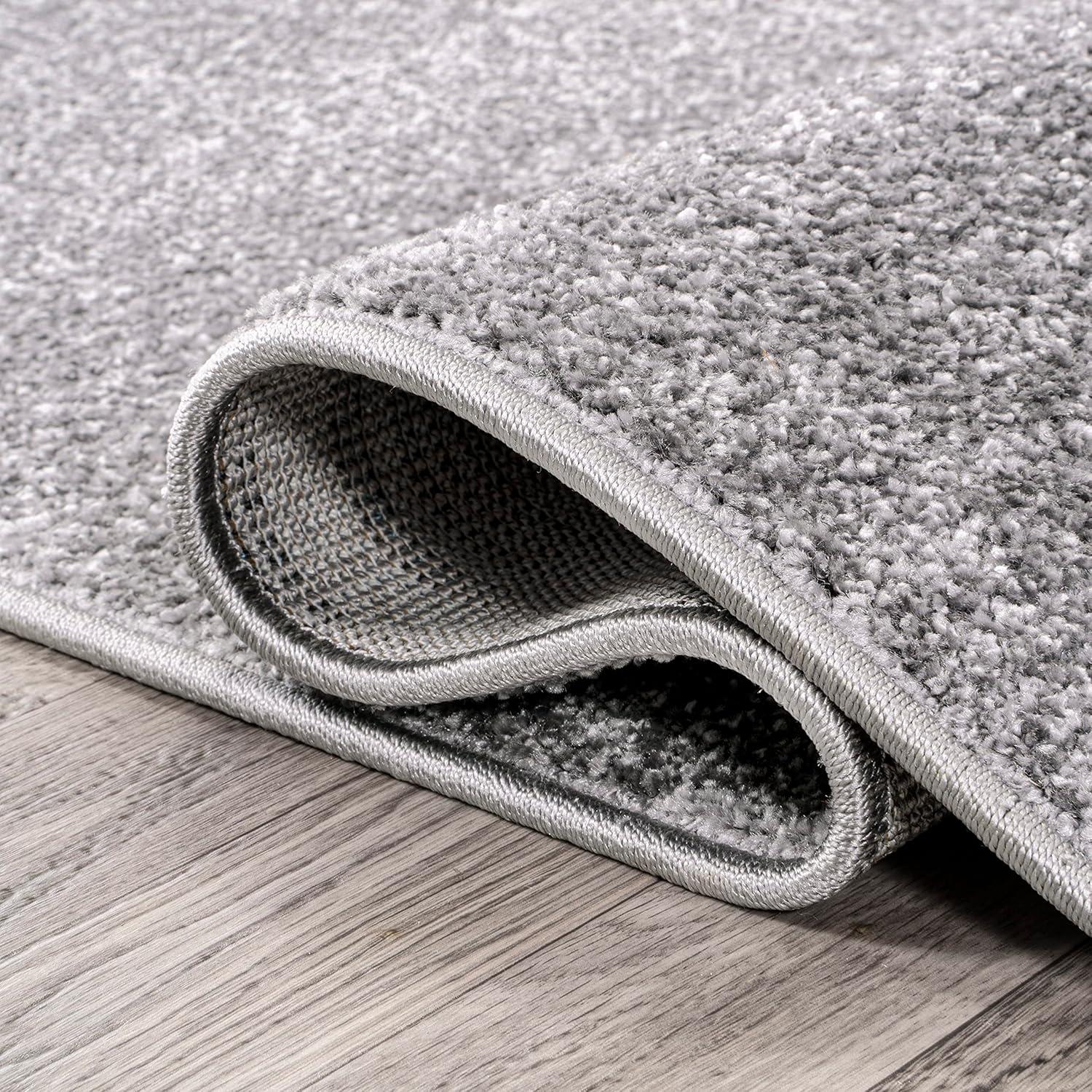 3'x5'Oval  Haze Solid Low-Pile, Gray - JONATHAN Y