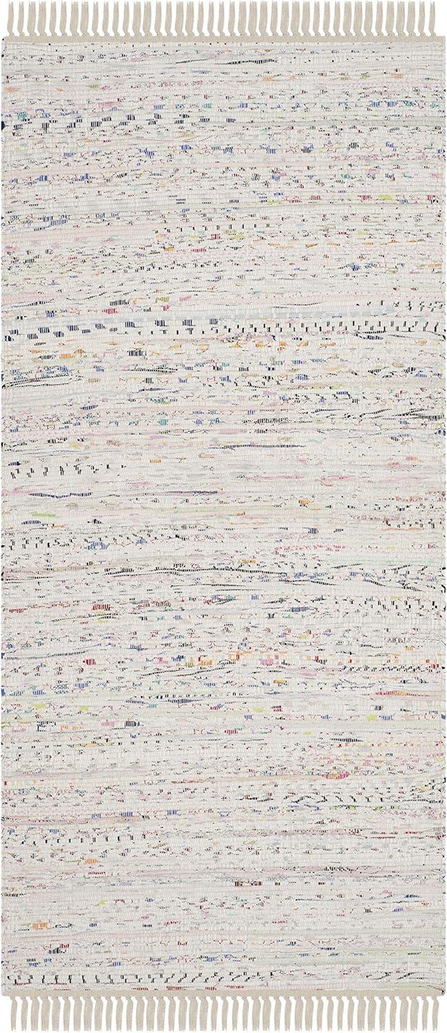 Rag Rug RAR121 Hand Woven Indoor Accent Rug - 2'6"x4' - Ivory/Multi - Safavieh