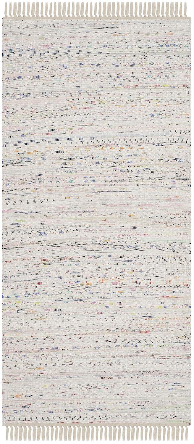 Rag Rug RAR121 Hand Woven Indoor Accent Rug - 2'6"x4' - Ivory/Multi - Safavieh