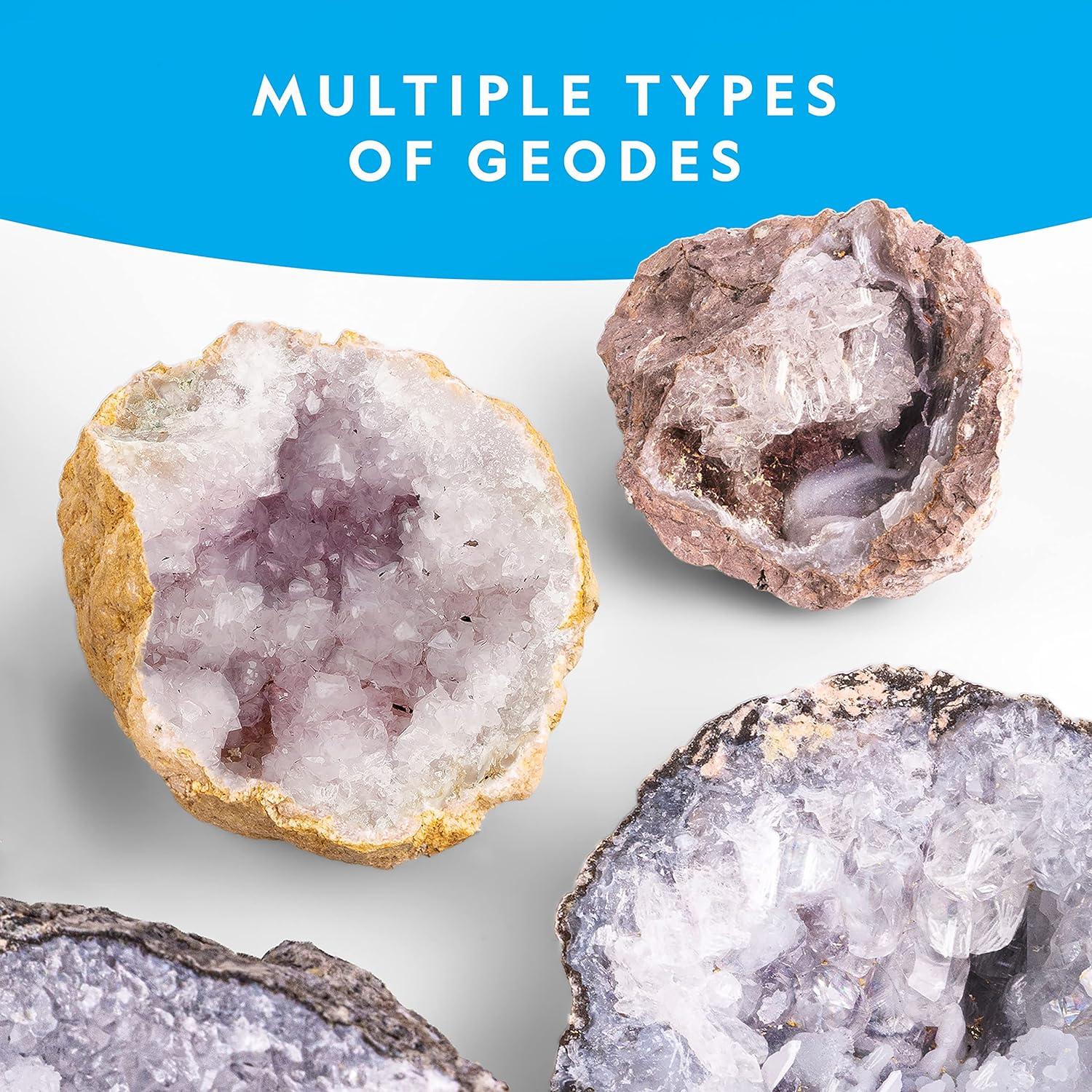 Eduman Geodes Kit, Break Open 10 Geodes, STEM Educational Geology Toys Science Kit ,Gift for Child Age 6+