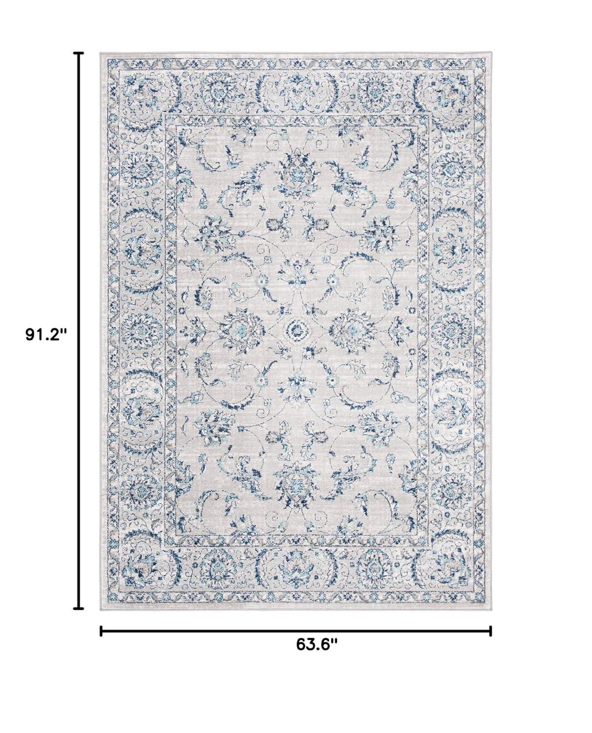 Brentwood BNT854 Power Loomed Indoor Area Rug - Light Grey/Blue - 5'3"x7'6" - Safavieh