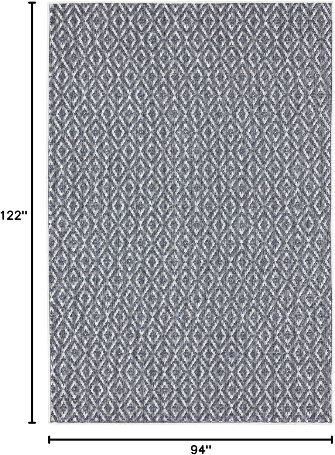 7'10" x 10'2" Tripoli Lydia Indoor/Outdoor Rug Denim/Cream - Home Dynamix: UV & Stain Resistant, Woven