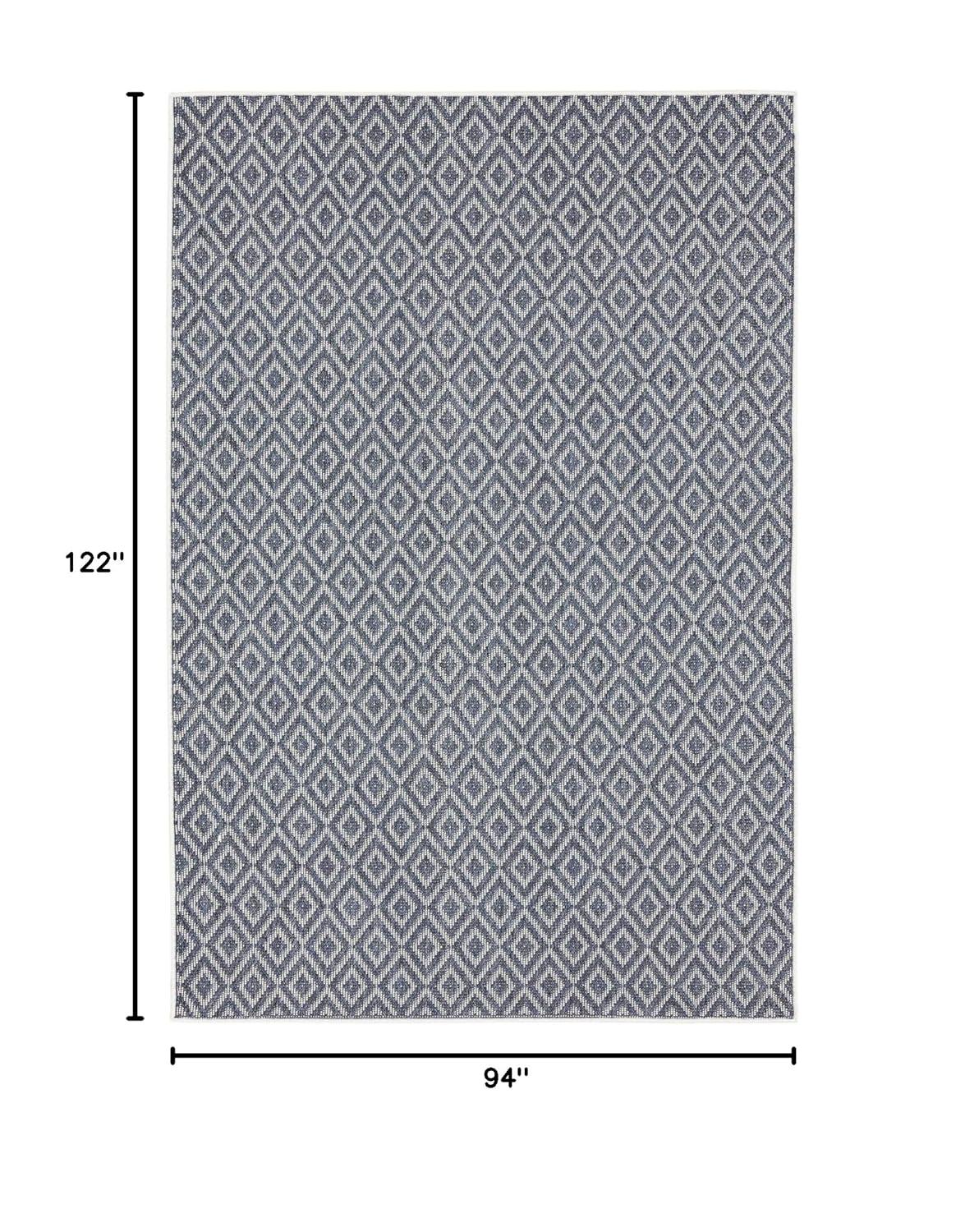 7'10" x 10'2" Tripoli Lydia Indoor/Outdoor Rug Denim/Cream - Home Dynamix: UV & Stain Resistant, Woven