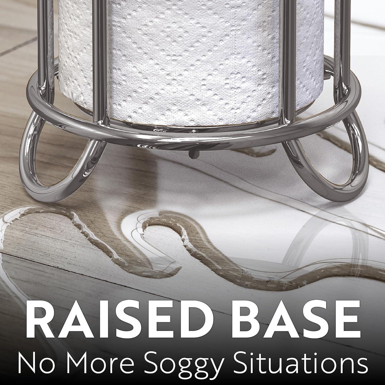BROOKSTONE, Bronze Toilet Paper Holder, Freestanding Bathroom Tissue Organizer, Minimalistic Storage Solution, Modern & Stylish Design [Holds MEGA Rolls]