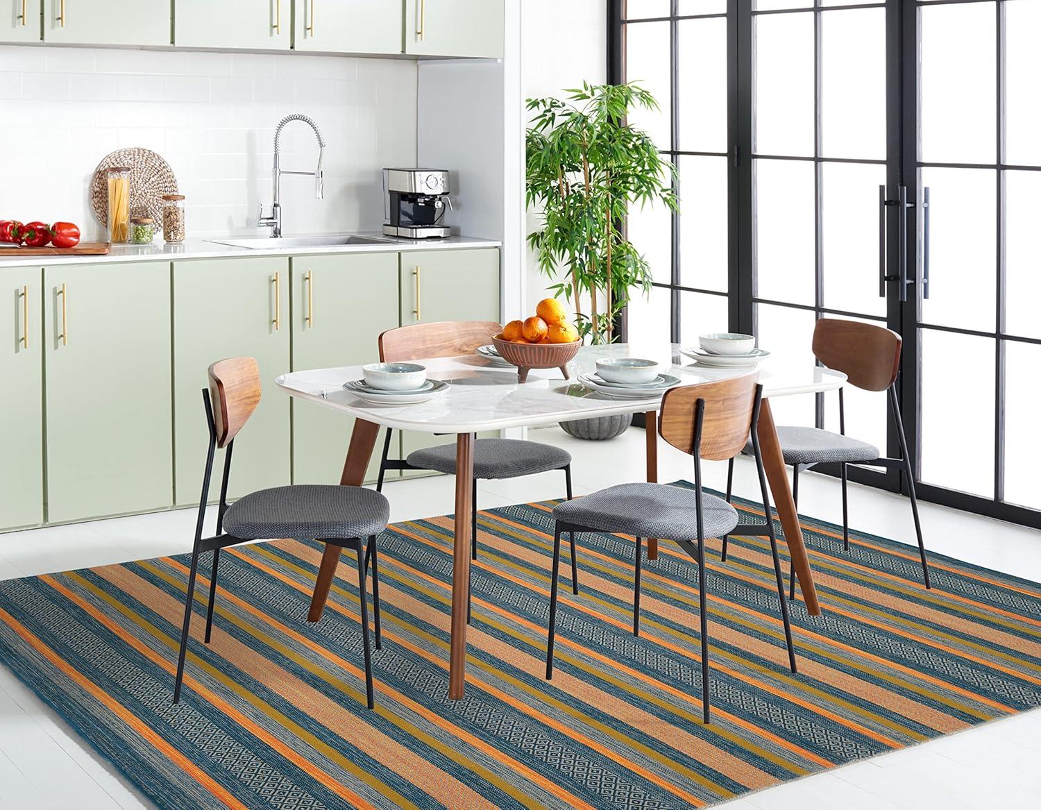 Montauk MTK213 Hand Woven Indoor Accent Rug - Blue/Orange - 3'x5' - Safavieh.