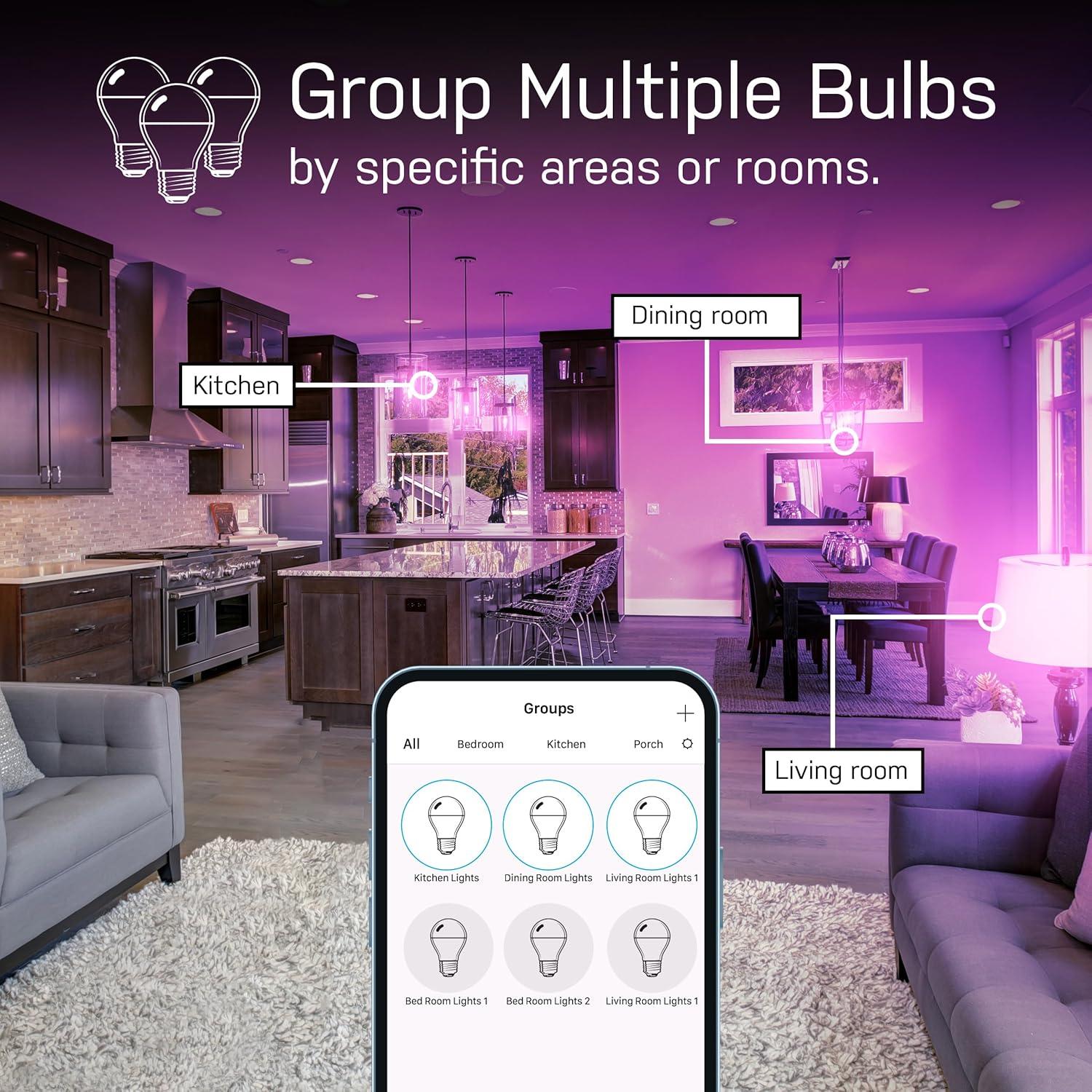 Feit Electric Smart LED Bulb 65W Equivalent Full Color/Tunable White, BR30, Med E26 Base, Dimmable
