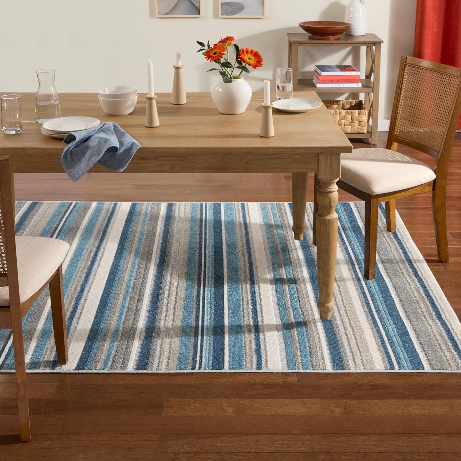 TOWN & COUNTRY EVERYDAY Rio Multicolor Stripe Outdoor Rug Blue/Multi