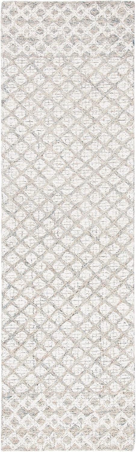 SAFAVIEH Abstract Ryder Abstract Wool Runner Rug, Ivory/Grey, 2'3" x 6'