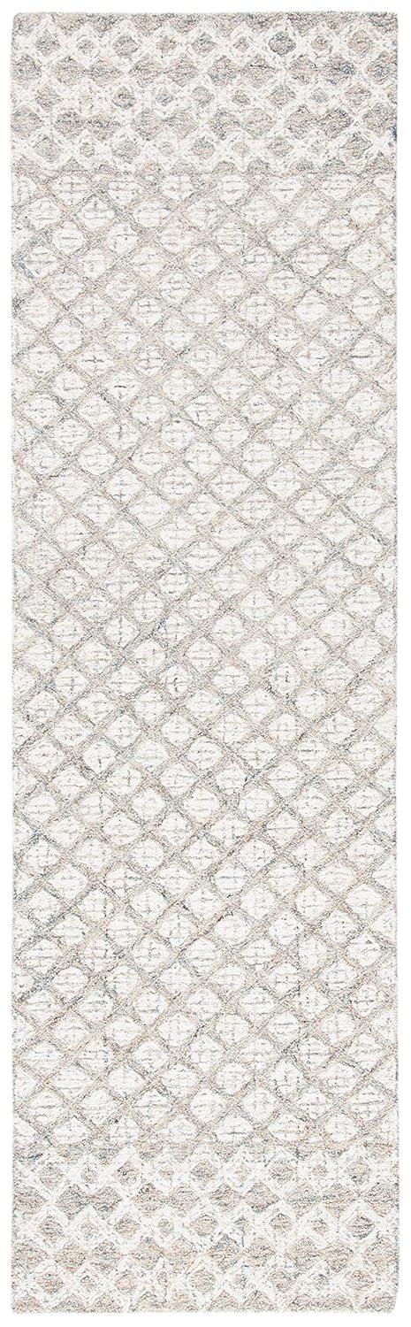 SAFAVIEH Abstract Ryder Abstract Wool Runner Rug, Ivory/Grey, 2'3" x 6'