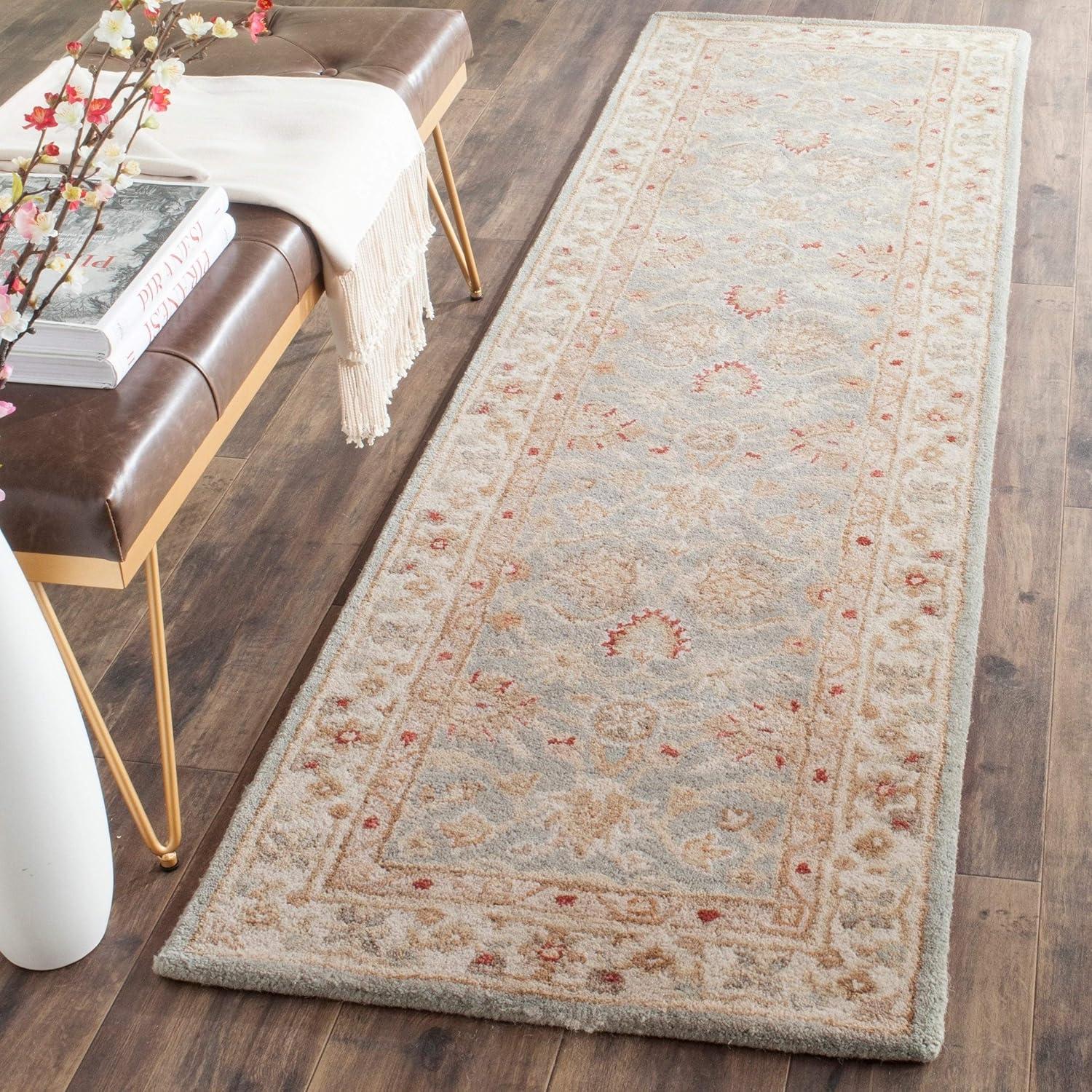 Antiquity AT822 Hand Tufted Runner Rug - Grey Blue/Beige - 2'3"x14' - Safavieh.