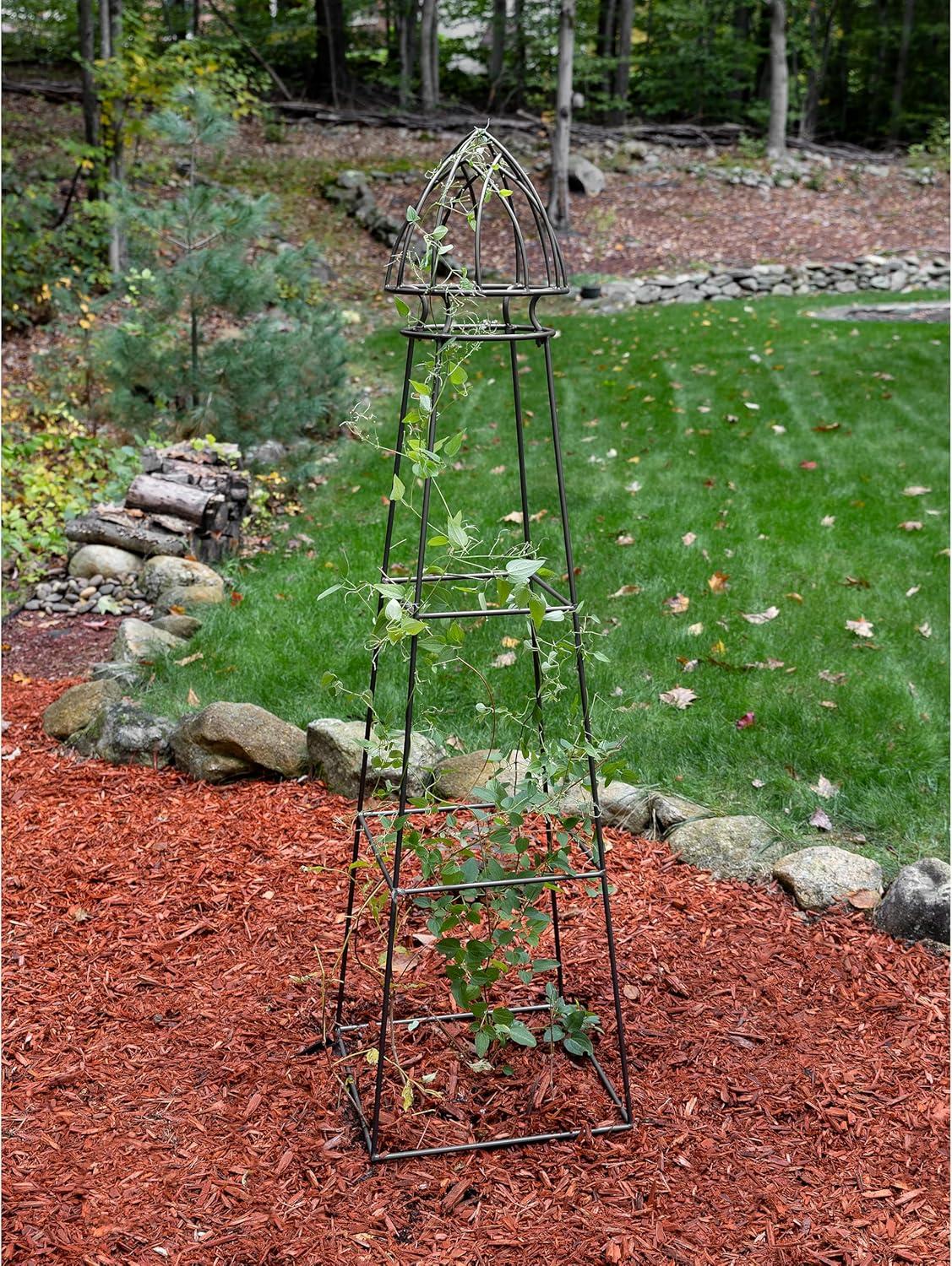 Graphite Wrought Iron Weather Resistant Outdoor Garden Trellis