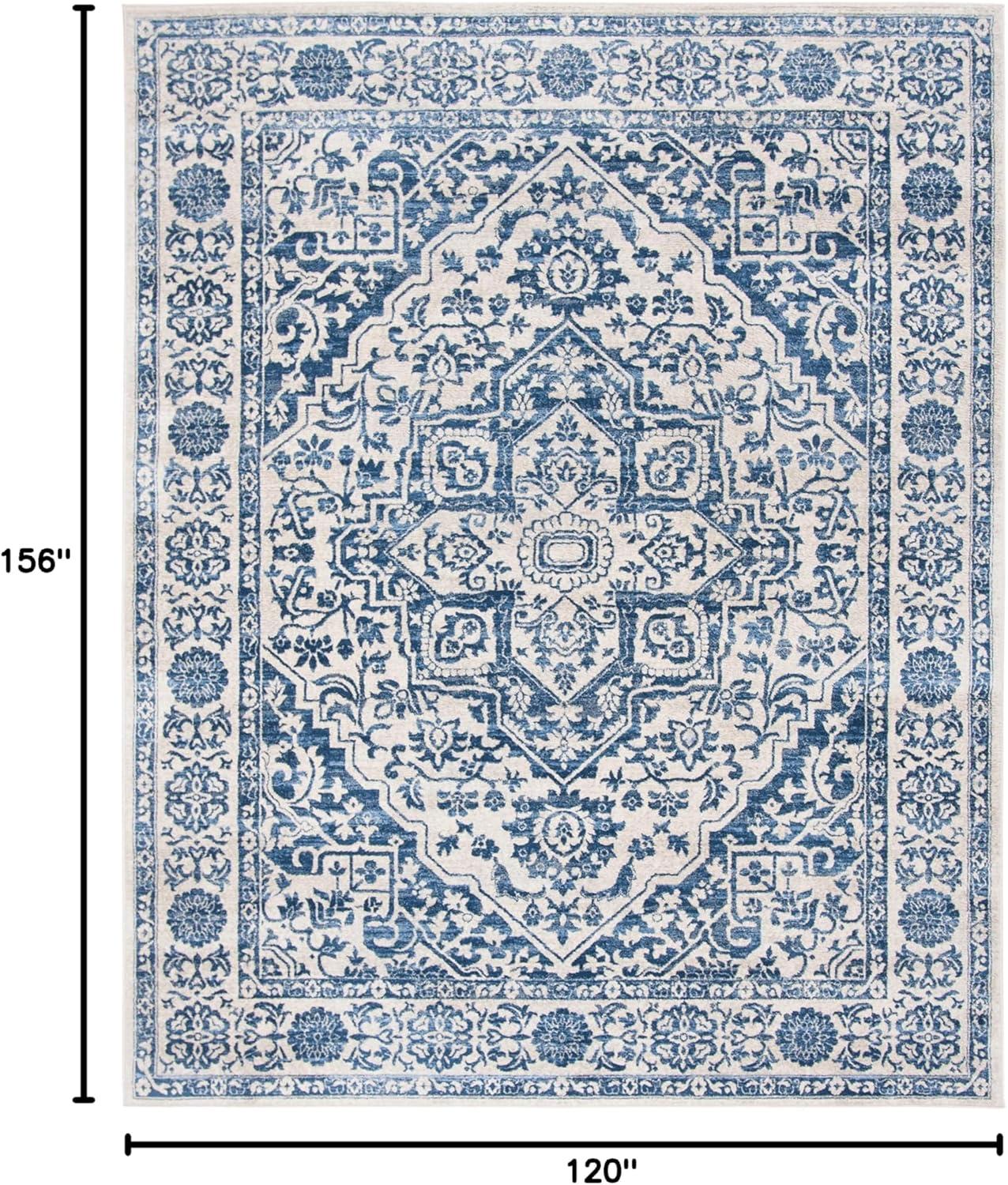 SAFAVIEH Brentwood Adams Oriental Area Rug, Navy/Light Grey, 10' x 13'