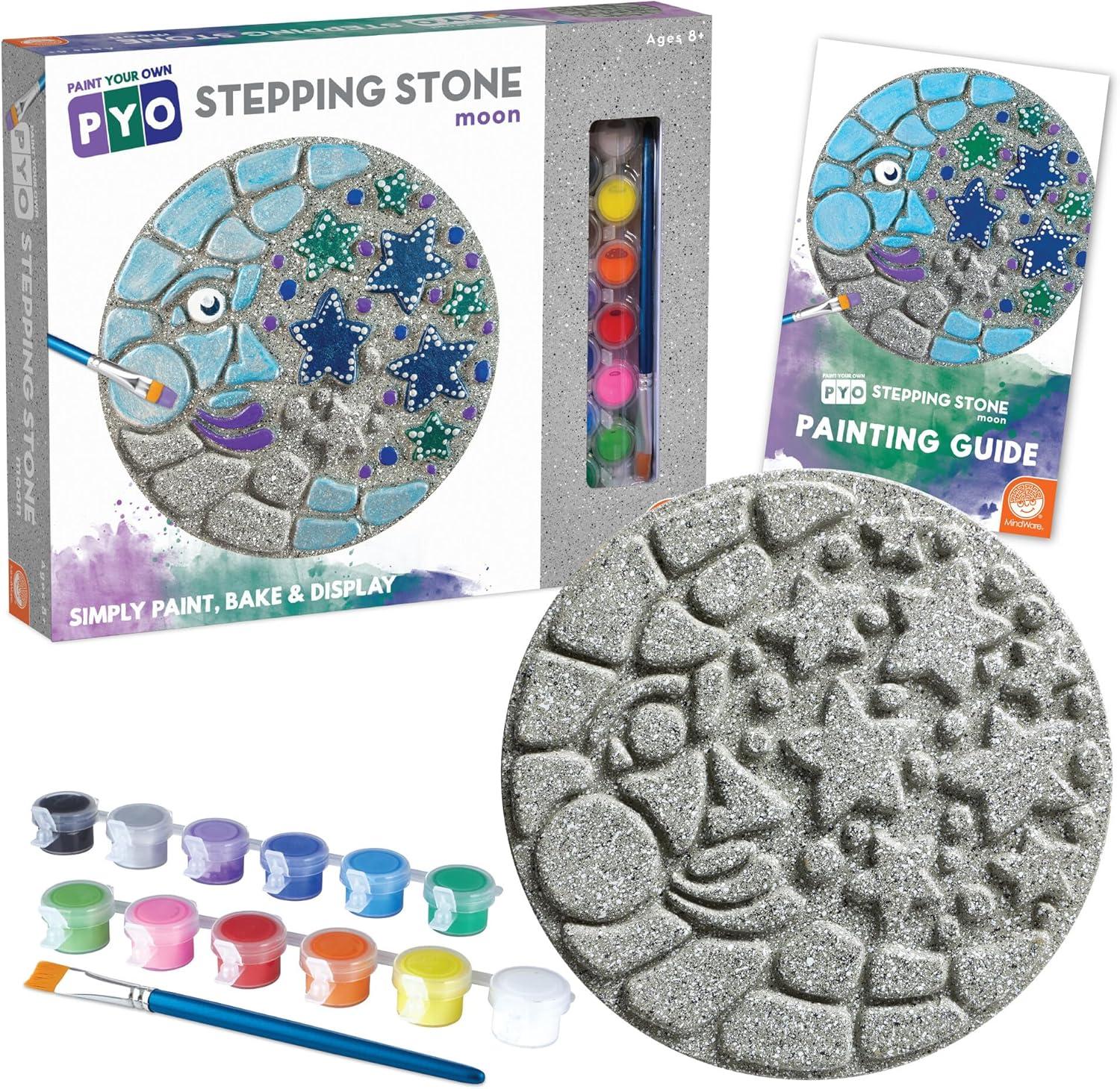 MindWare Paint Your Own Stepping Stone: Moon And Stars - Creative Activities -14 Pieces