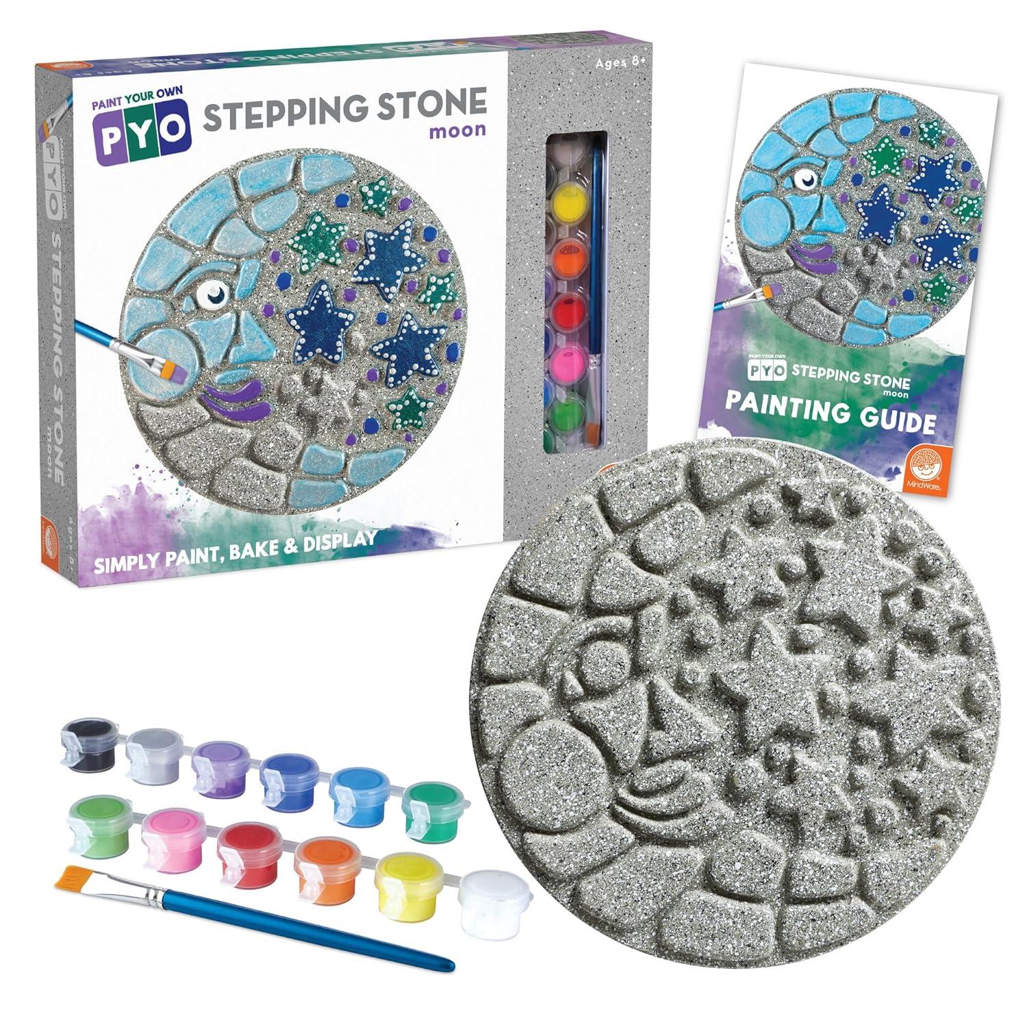 MindWare Paint Your Own Stepping Stone: Moon And Stars - Creative Activities -14 Pieces