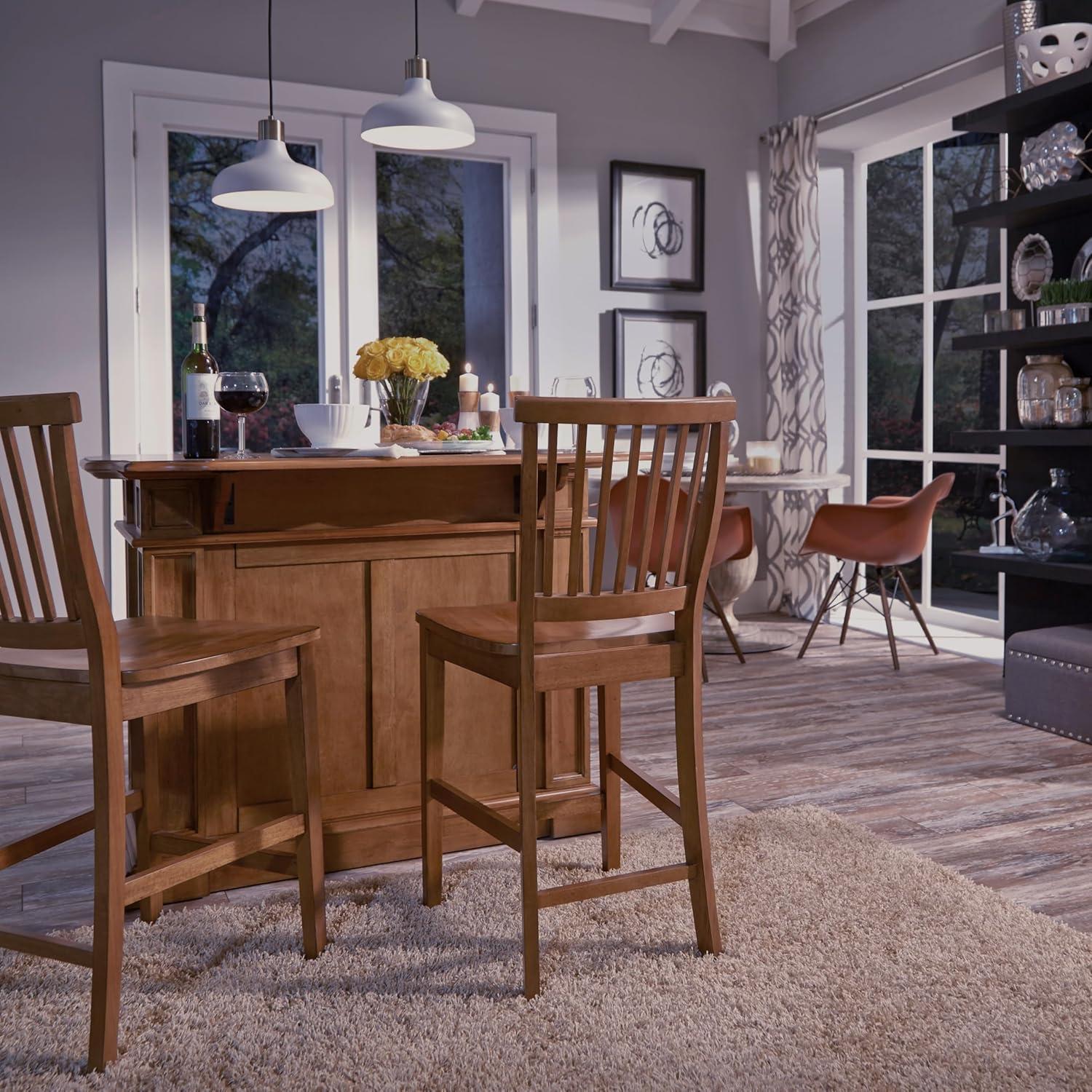 Homestyles Americana Wood Counter Stool in Brown