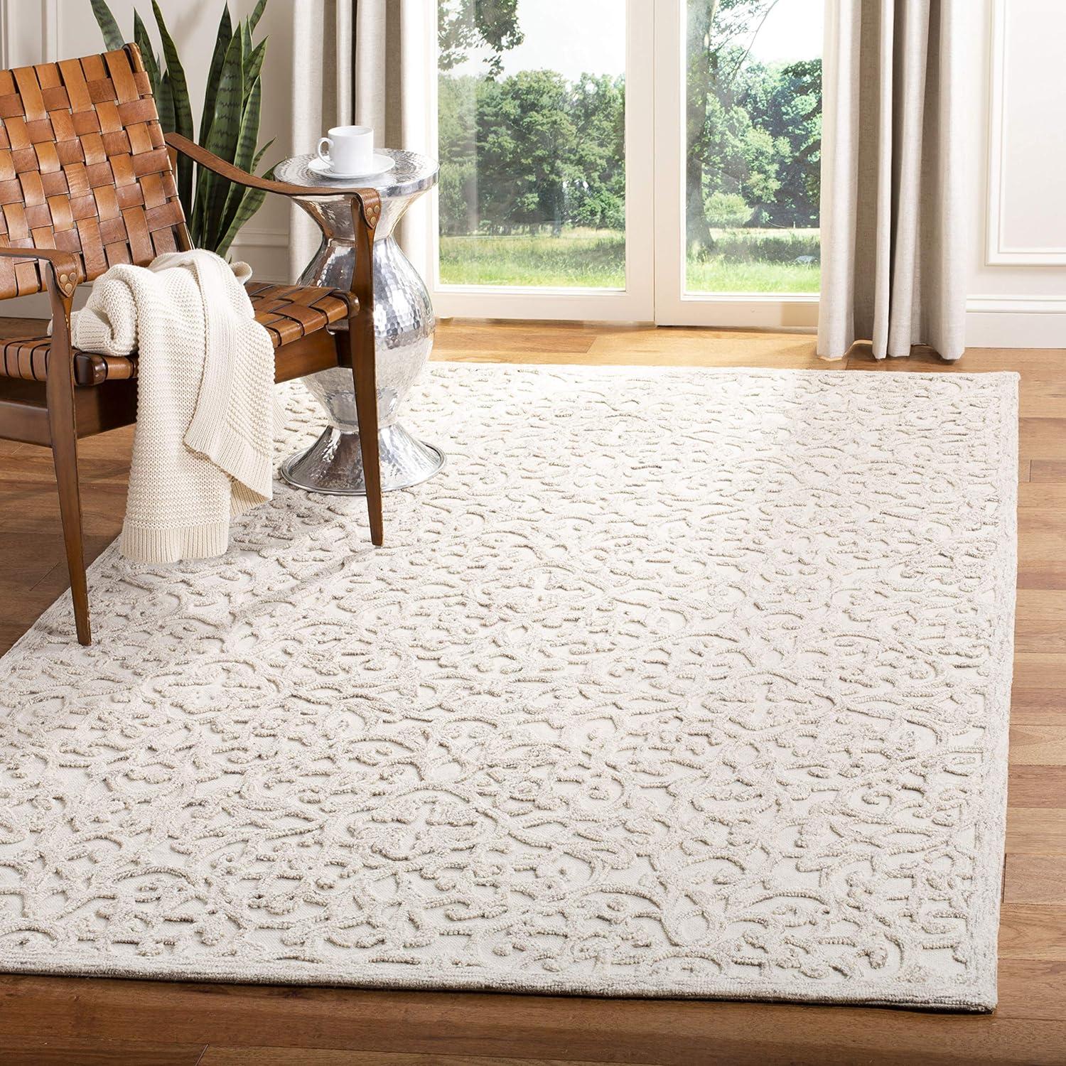 Trace TRC103 Hand Tufted Accent Rug - Camel/Ivory - 2'3"x4' - Safavieh.