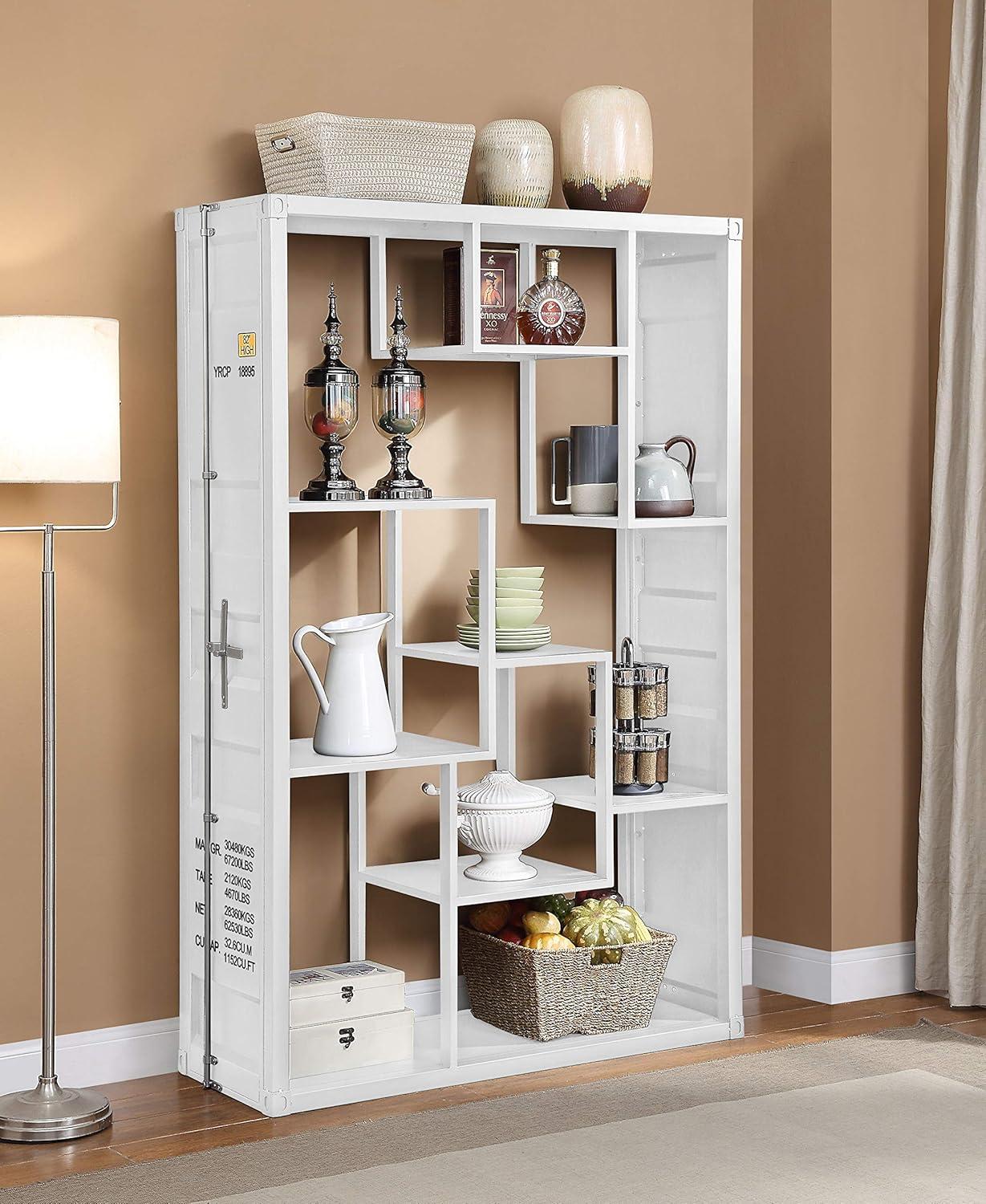 Cargo White Industrial Bookcase with 9 Compartments