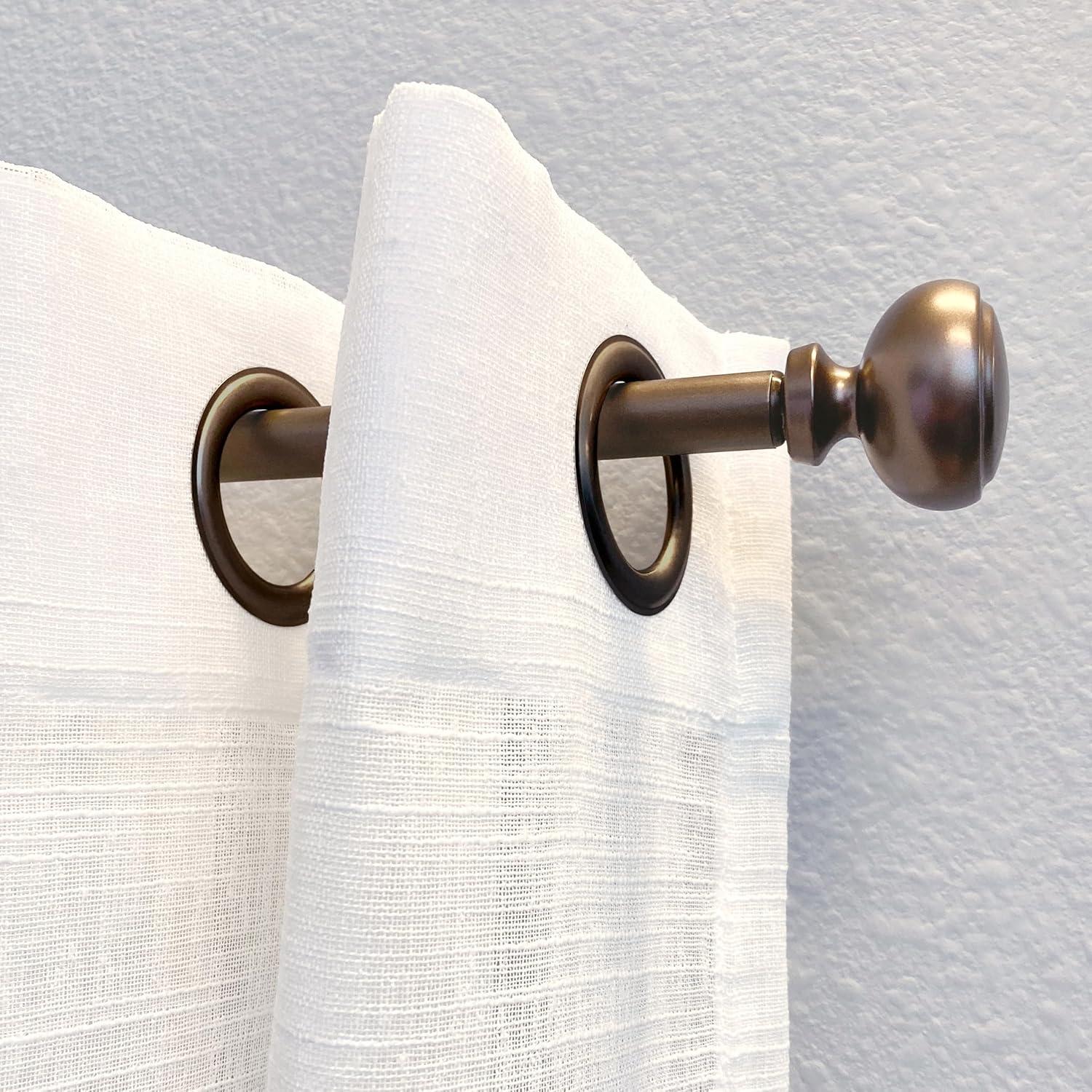 Fairbanks Dark Bronze Adjustable Curtain Rod Set with Finials