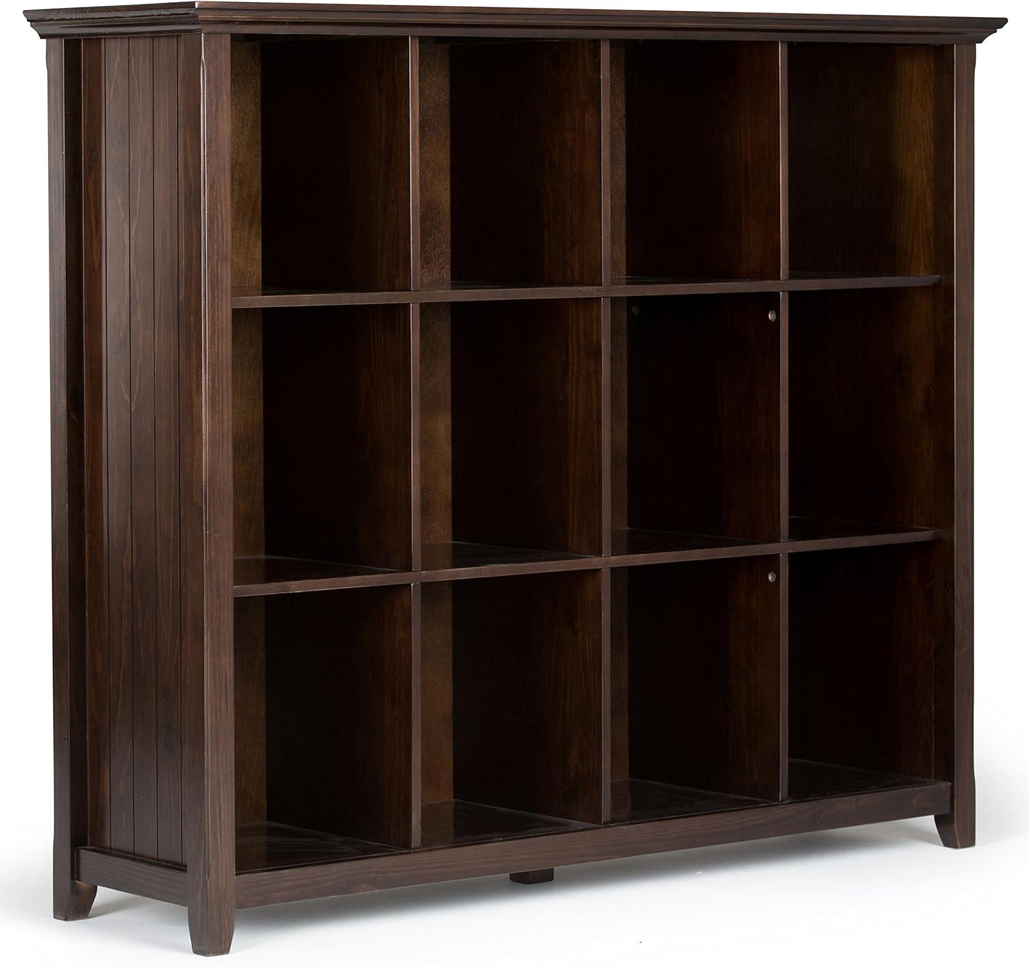 Brunette Brown Solid Wood 12-Cube Storage Unit