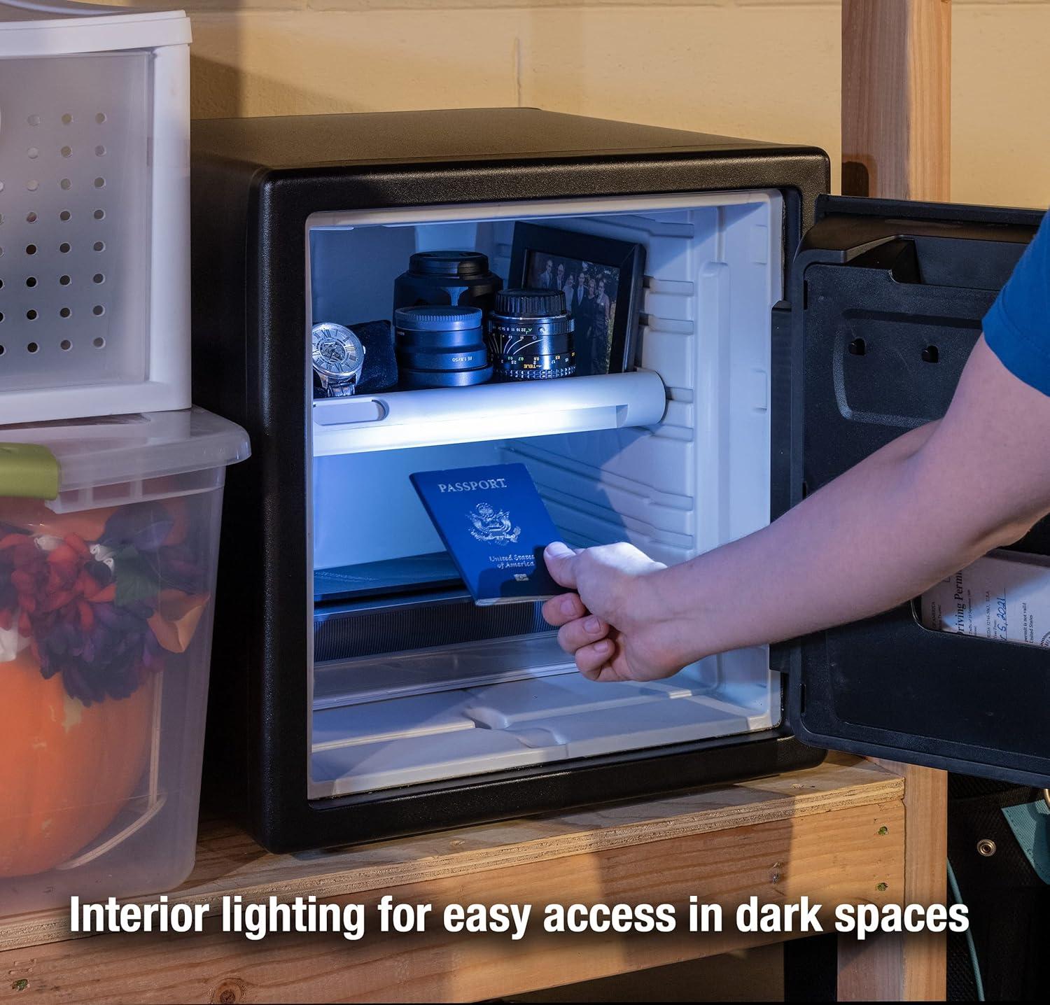 SentrySafe SFW123BTC Fire-Resistant and Water-Resistant Safe with Fingerprint Biometric Lock, 1.23 Cu. ft.