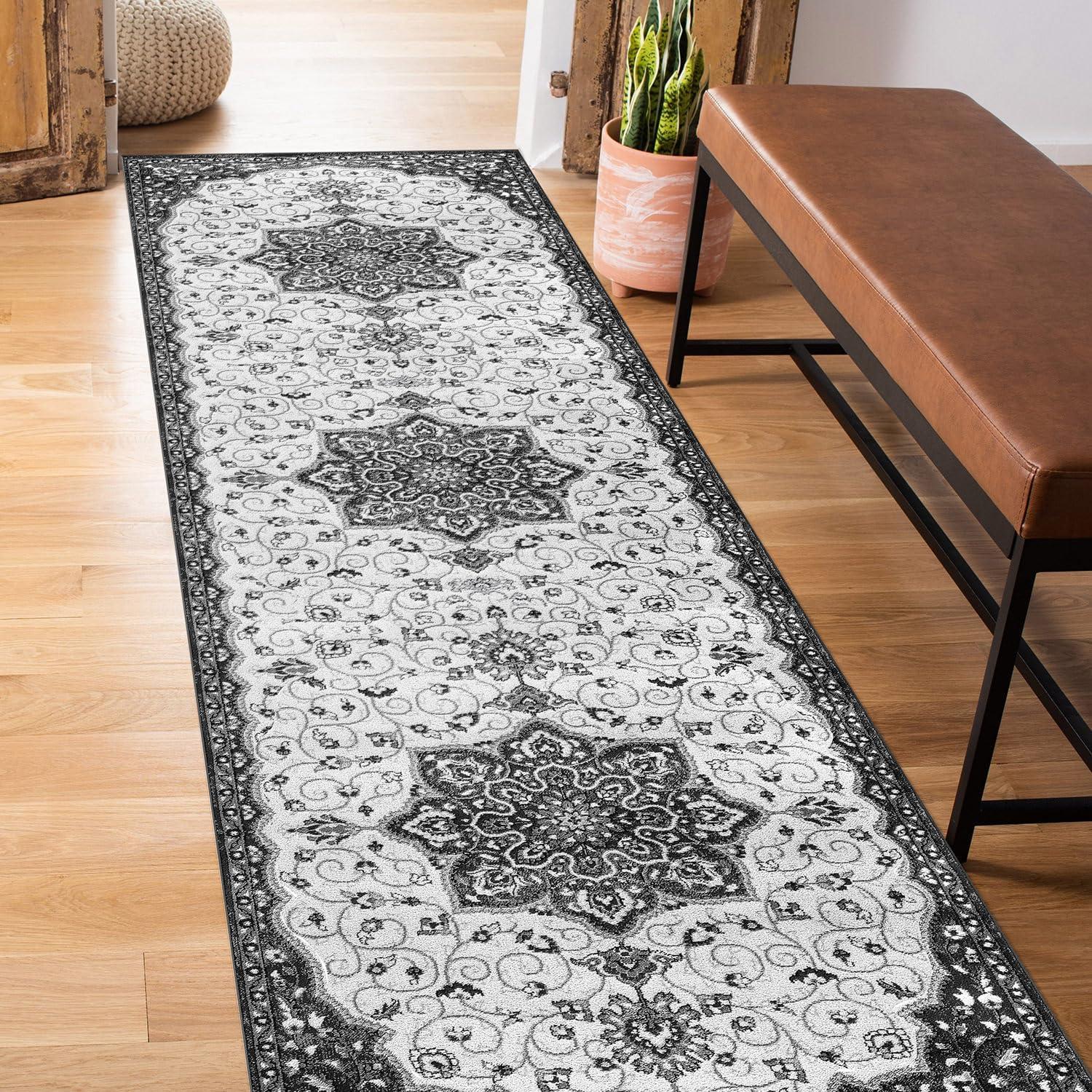 World Rug Gallery Traditional Medallion Area Rug - BLUE 2'x7'