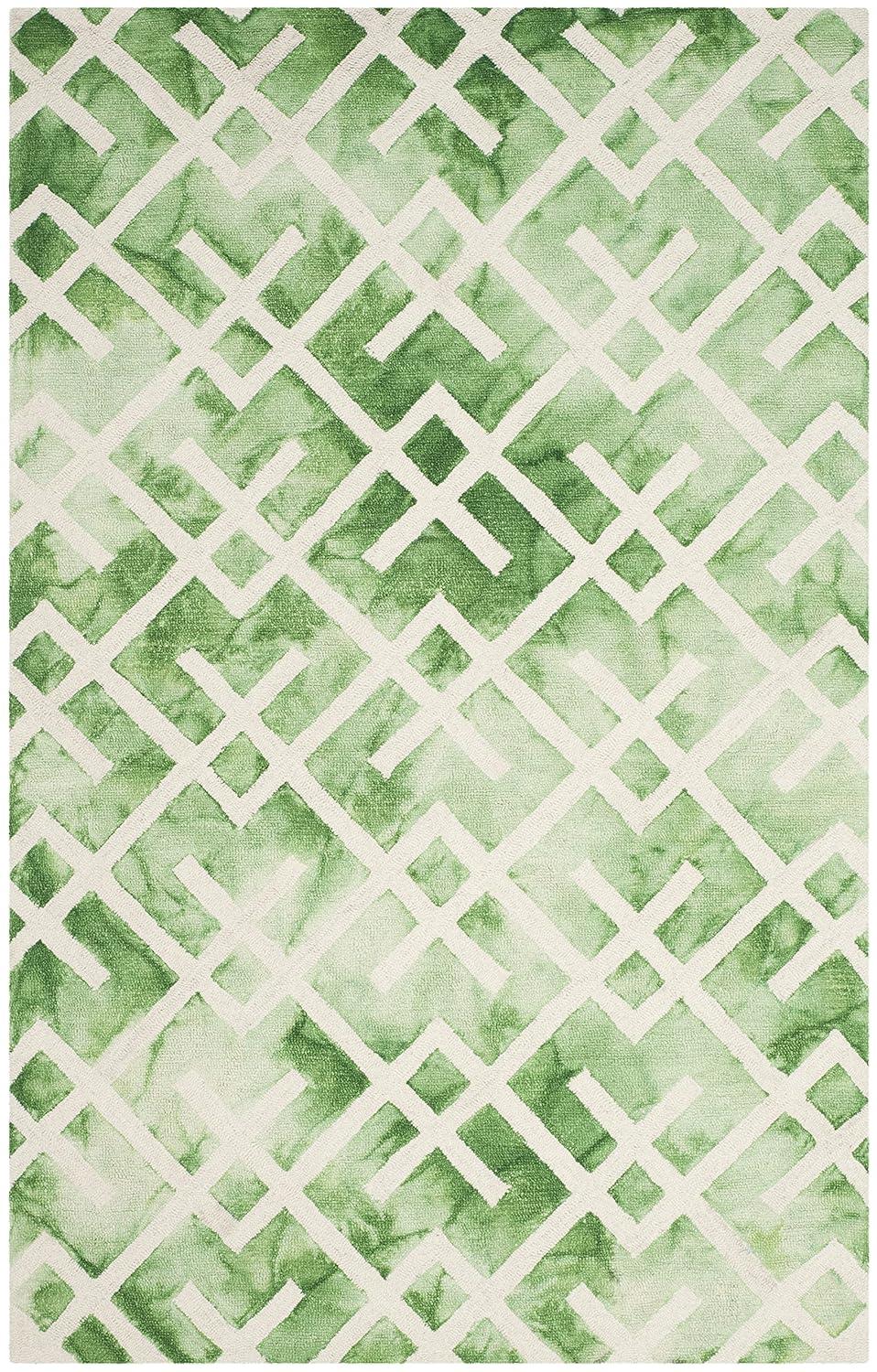Dip Dye DDY677 Hand Tufted Indoor Area Rug - Green/Ivory - 5'x8' - Safavieh