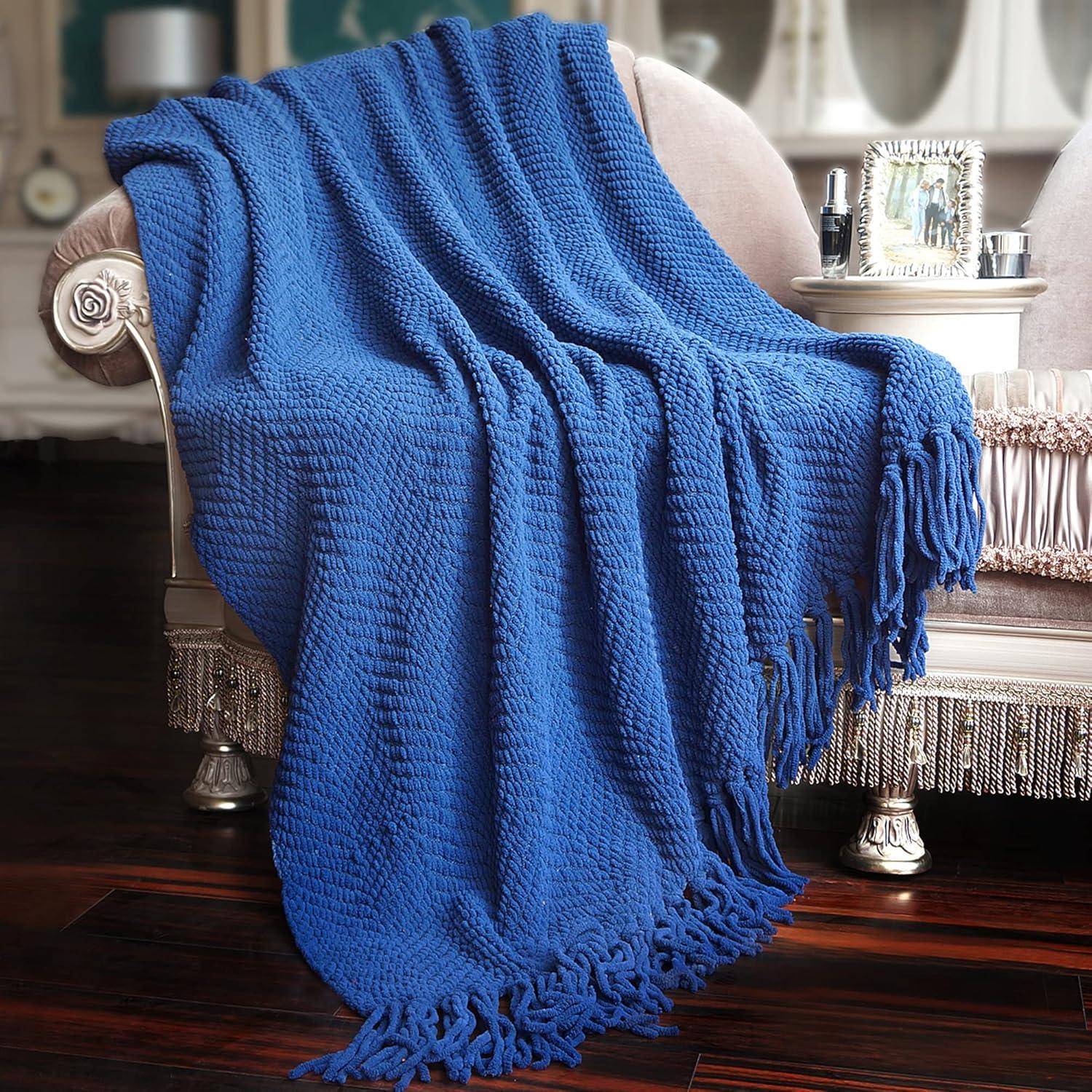 Home Soft Things Tweed Knitted Throw Blanket