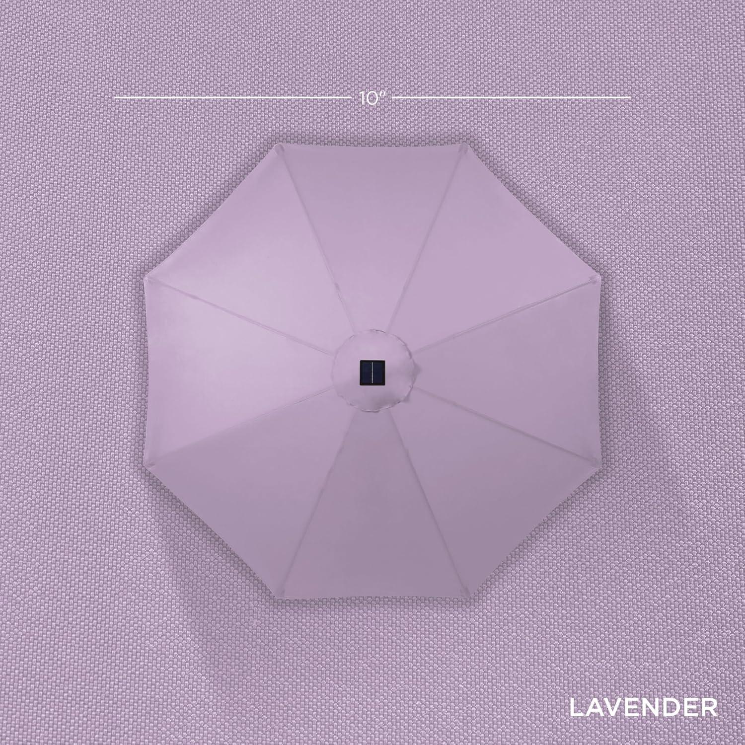 Best Choice Products 10ft Solar LED Lighted Patio Umbrella w/ Tilt Adjustment, UV-Resistant Fabric - Lavender