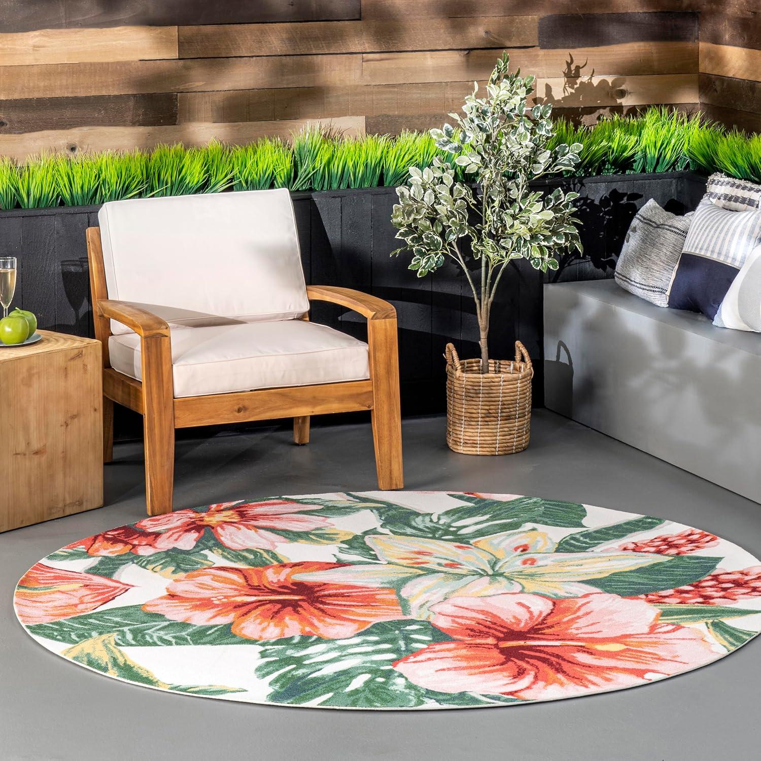 Nuloom Contemporary Floral Sabrina Indoor/Outdoor Patio Area Rug, 4' x 6', Multi