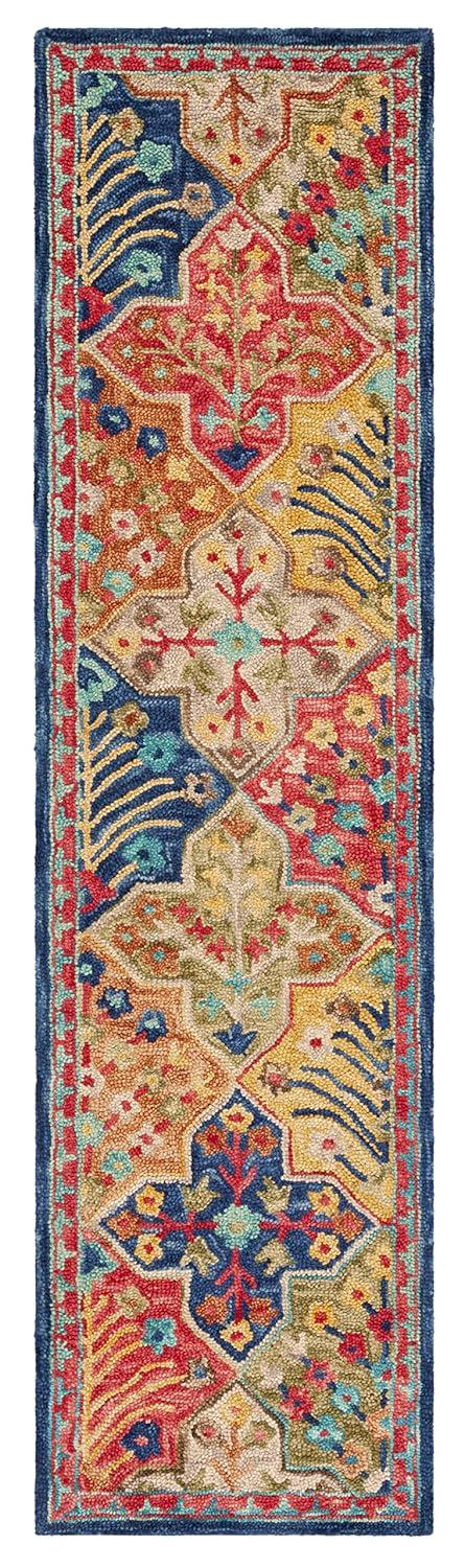 Aspen APN514 Hand Tufted Runner Rug - Blue/Orange - 2'3"x11' - Safavieh.