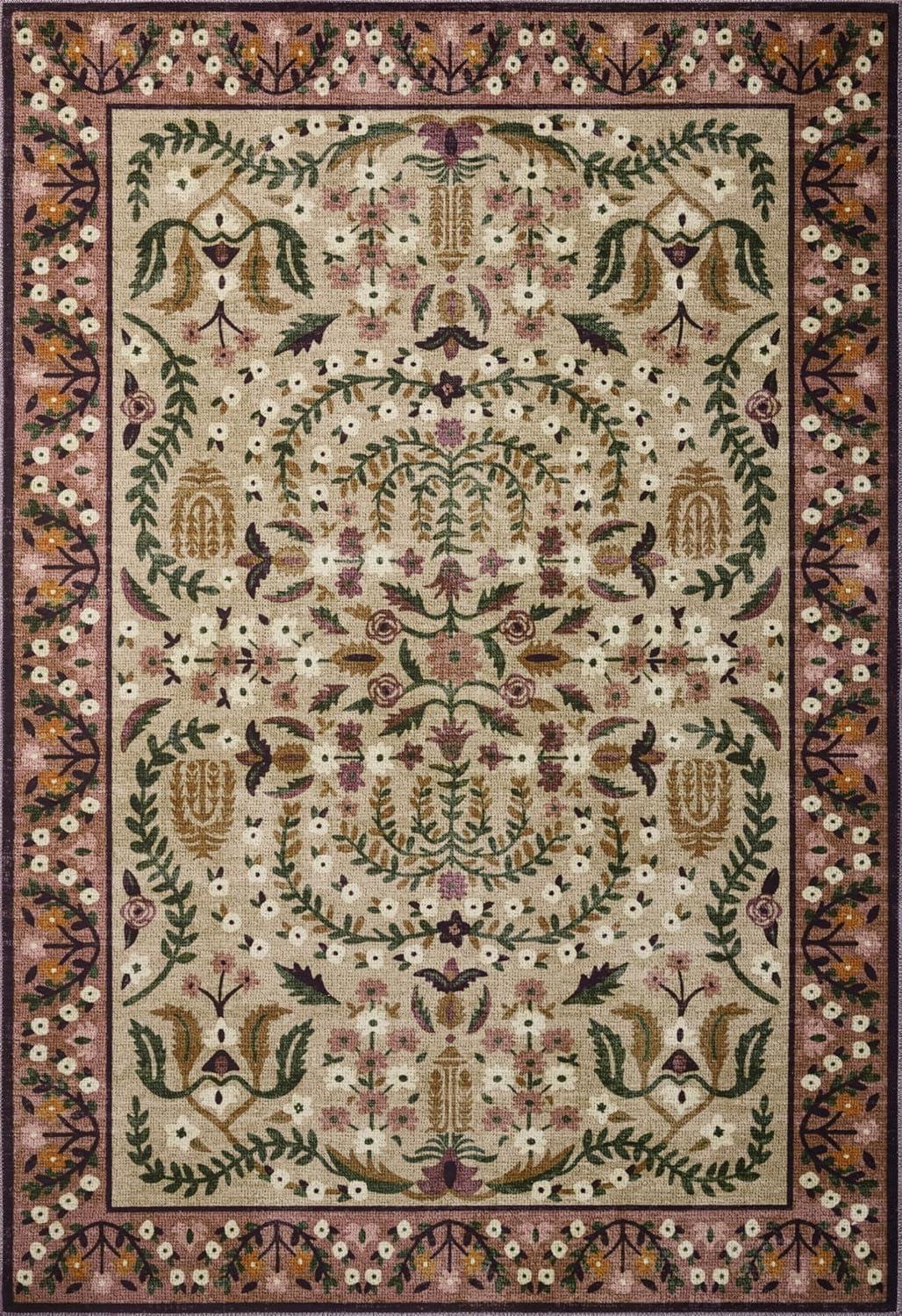 Rifle Paper Co. x Loloi Canopy Aubergine Area Rug