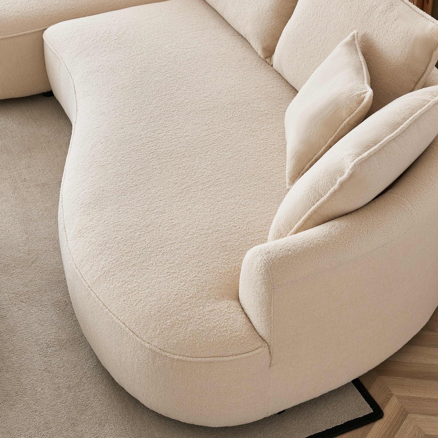 Excellent Future 122.8" Curved Sofa Modern Curved Couch Living Room Modular Sectional Sofa