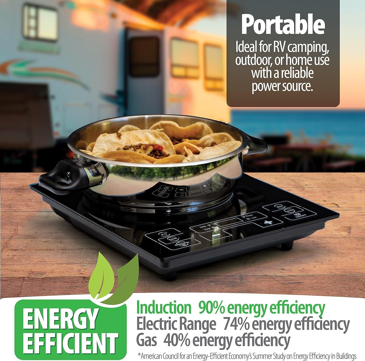Precise Heat Kitchen Equipment Countertop Induction Cooker, 15" x 2-5/8" x 12-3/4", Black