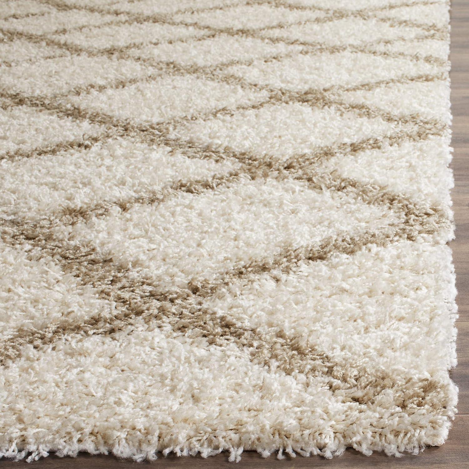 Dallas Shag SGD258 Power Loomed Indoor Area Rug - Ivory/Beige - 5'1"x7'6" - Safavieh.